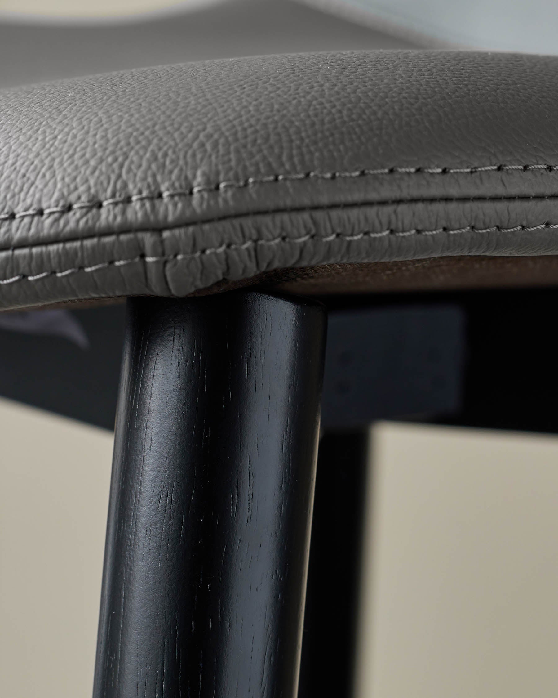 Hudson Dark Grey Leather Bar Stool