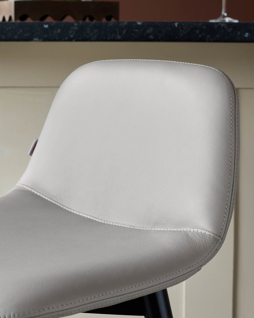 Hudson Light Grey Leather Bar Stool