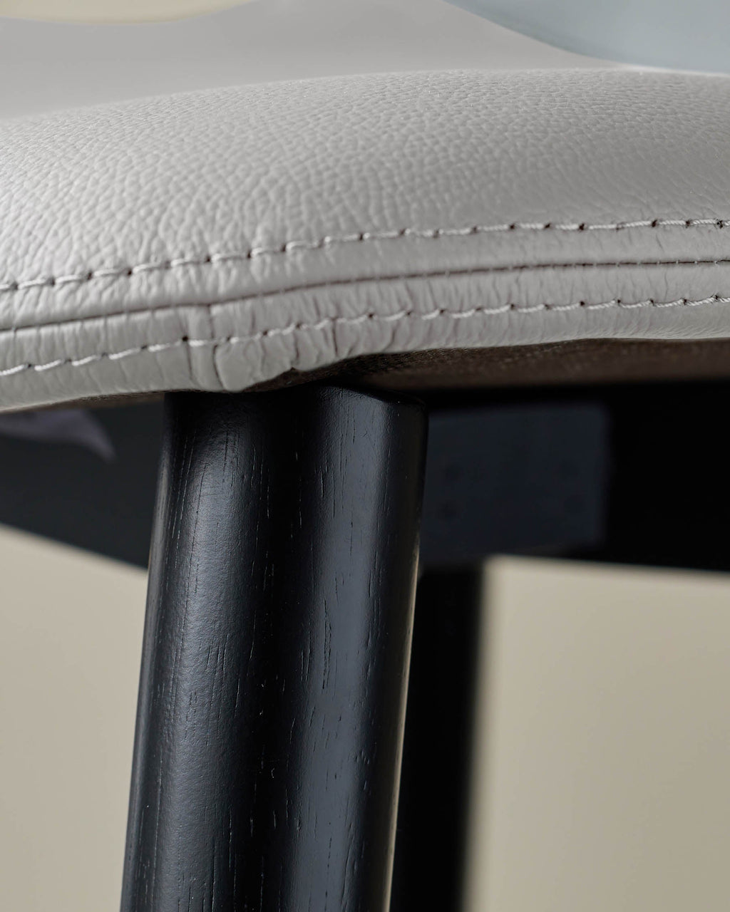 Hudson Light Grey Leather Bar Stool