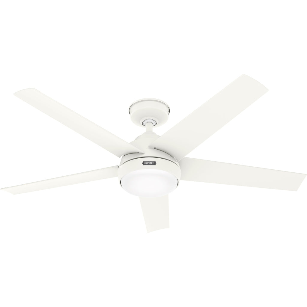 Hunter 52 Skyflow Outdoor Ceiling Fan w/ LED Light Kit, Wall Control - Coastal Modern Contemporary - WeatherMax - WET-RATED!