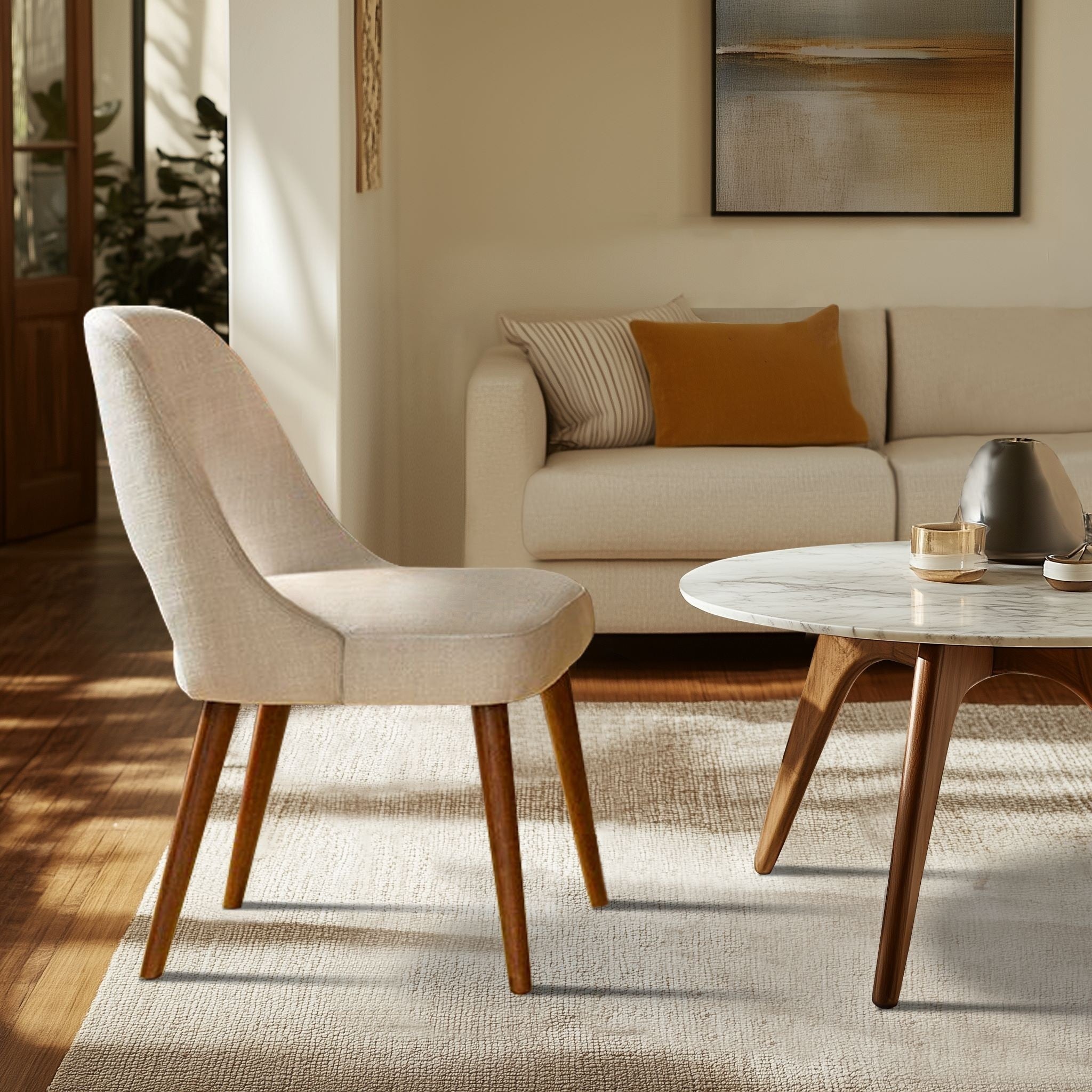 INK IVY Nola Upholstered Dining Side Chairs with Cutout Back design (Set of 2)