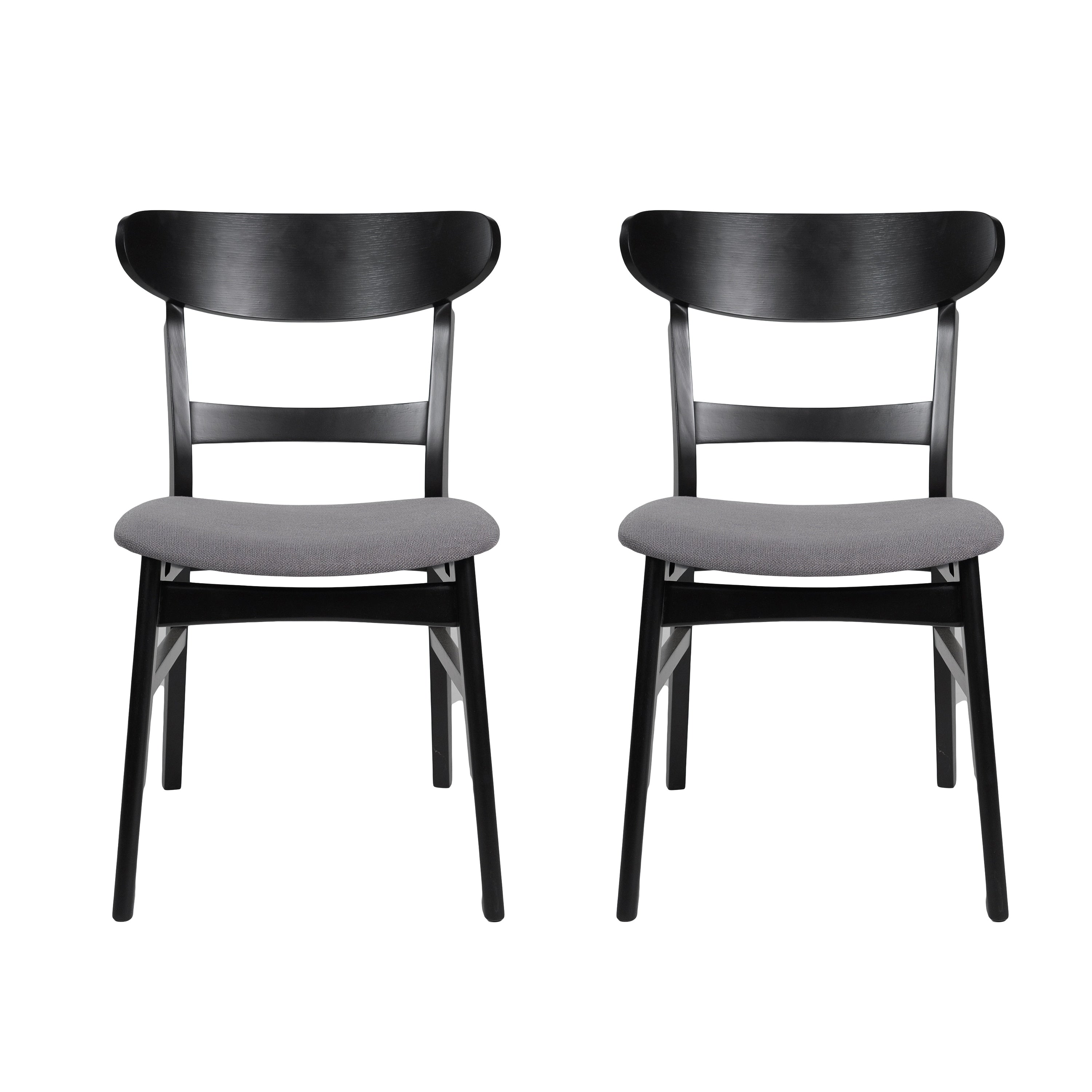 Abrielle Mid-Century Modern Upholstered Rubberwood Dining Chair (Set of 2) by Christopher Knight Home