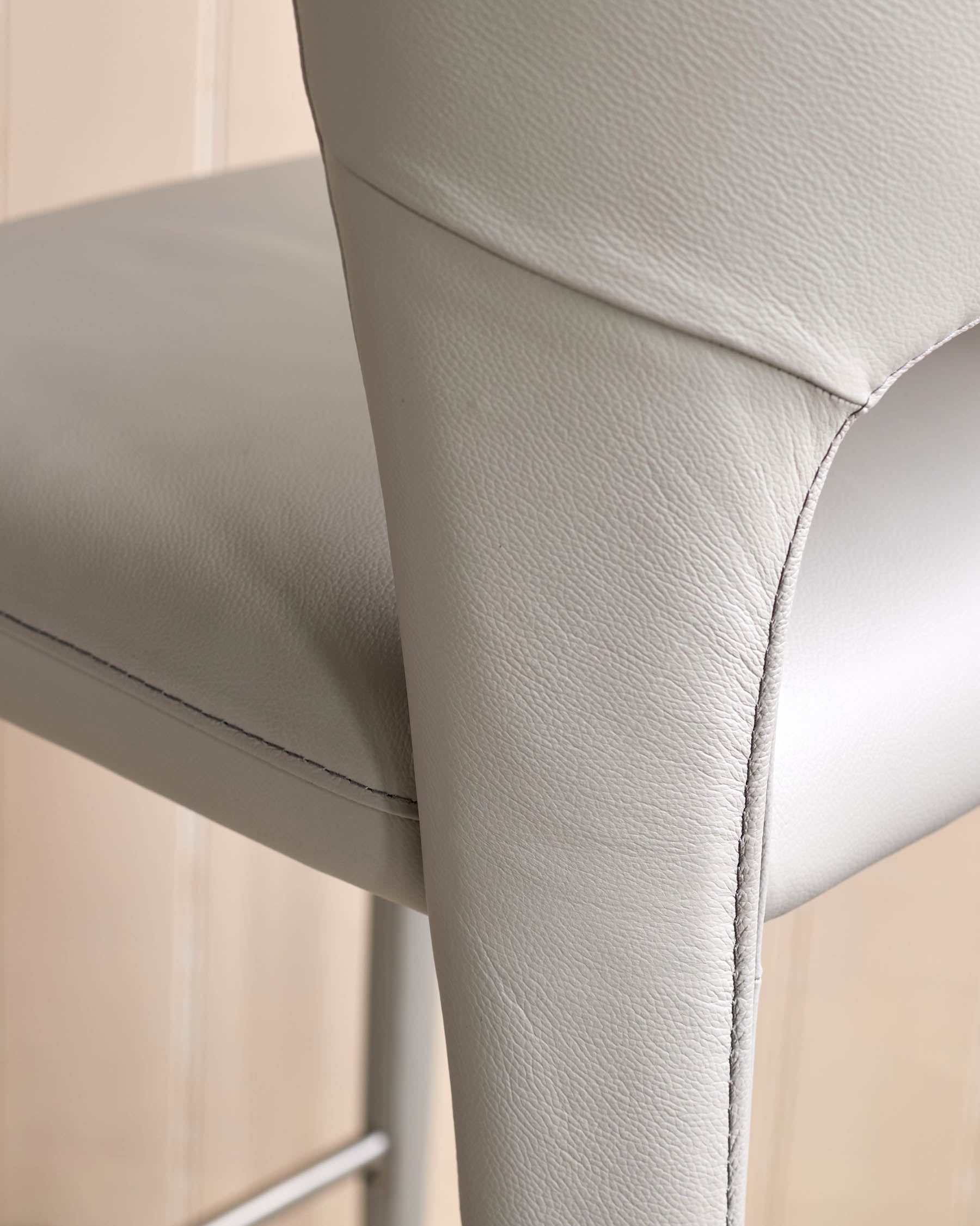 Jackson light grey leather bar stool