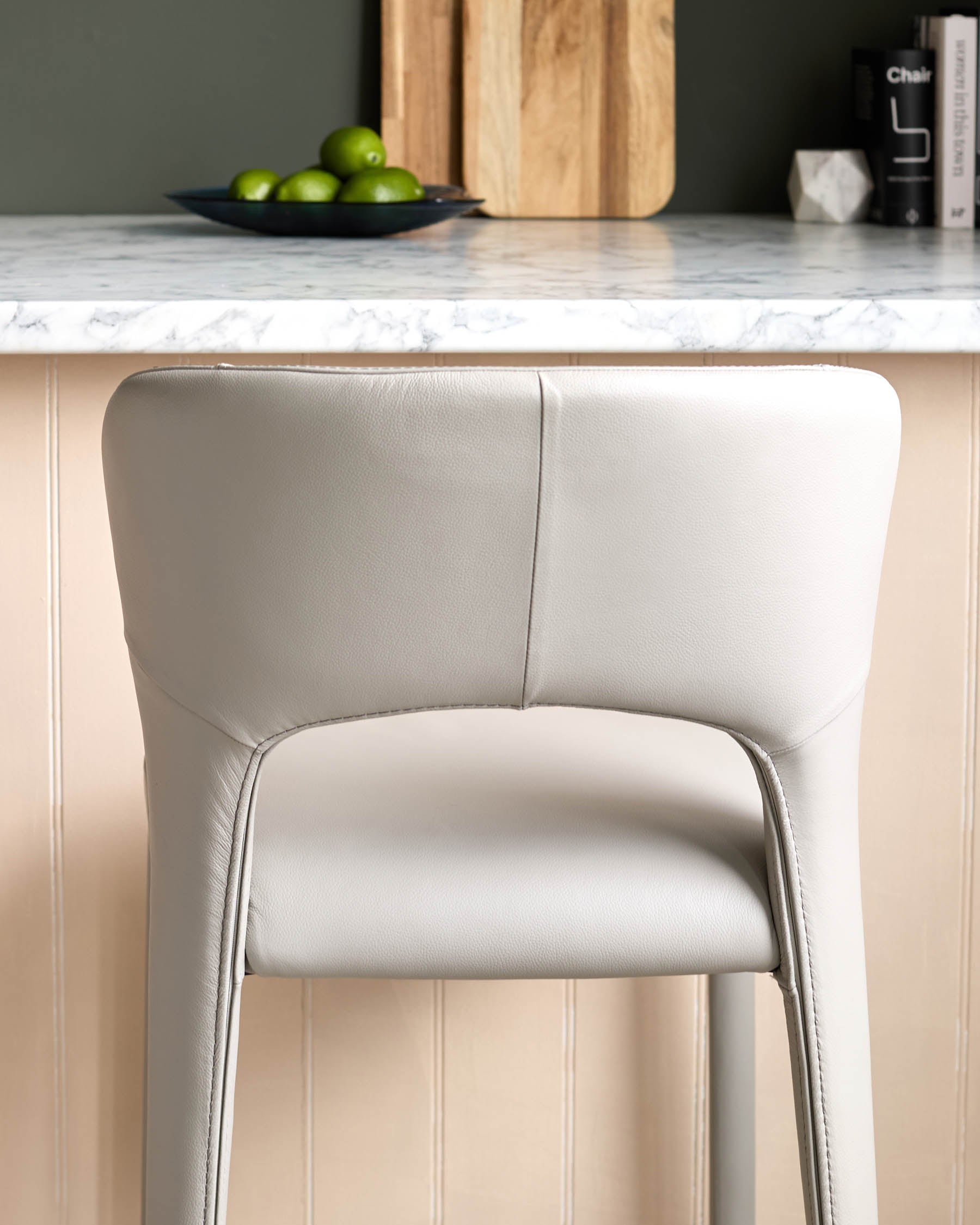 Jackson light grey leather bar stool