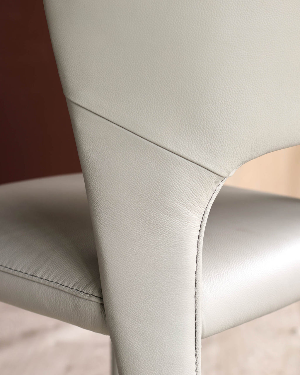 Jackson light grey leather dining chair