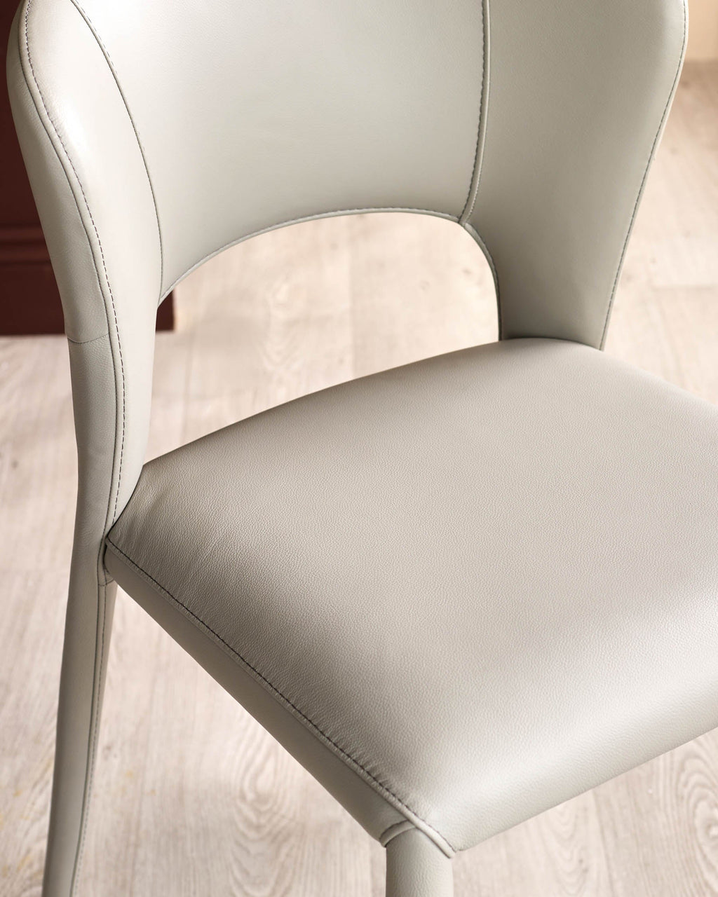 Jackson light grey leather dining chair