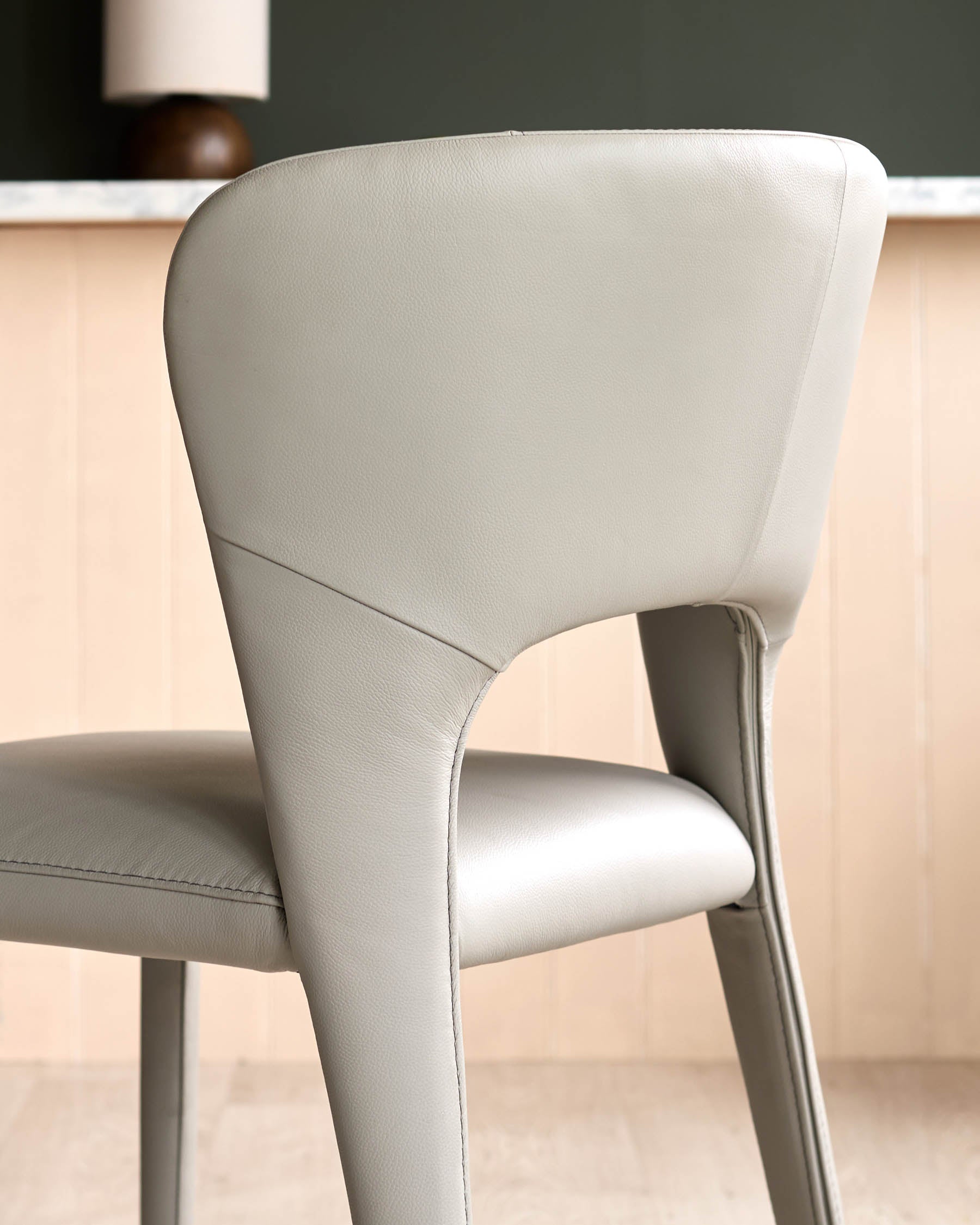 Jackson light grey leather dining chair