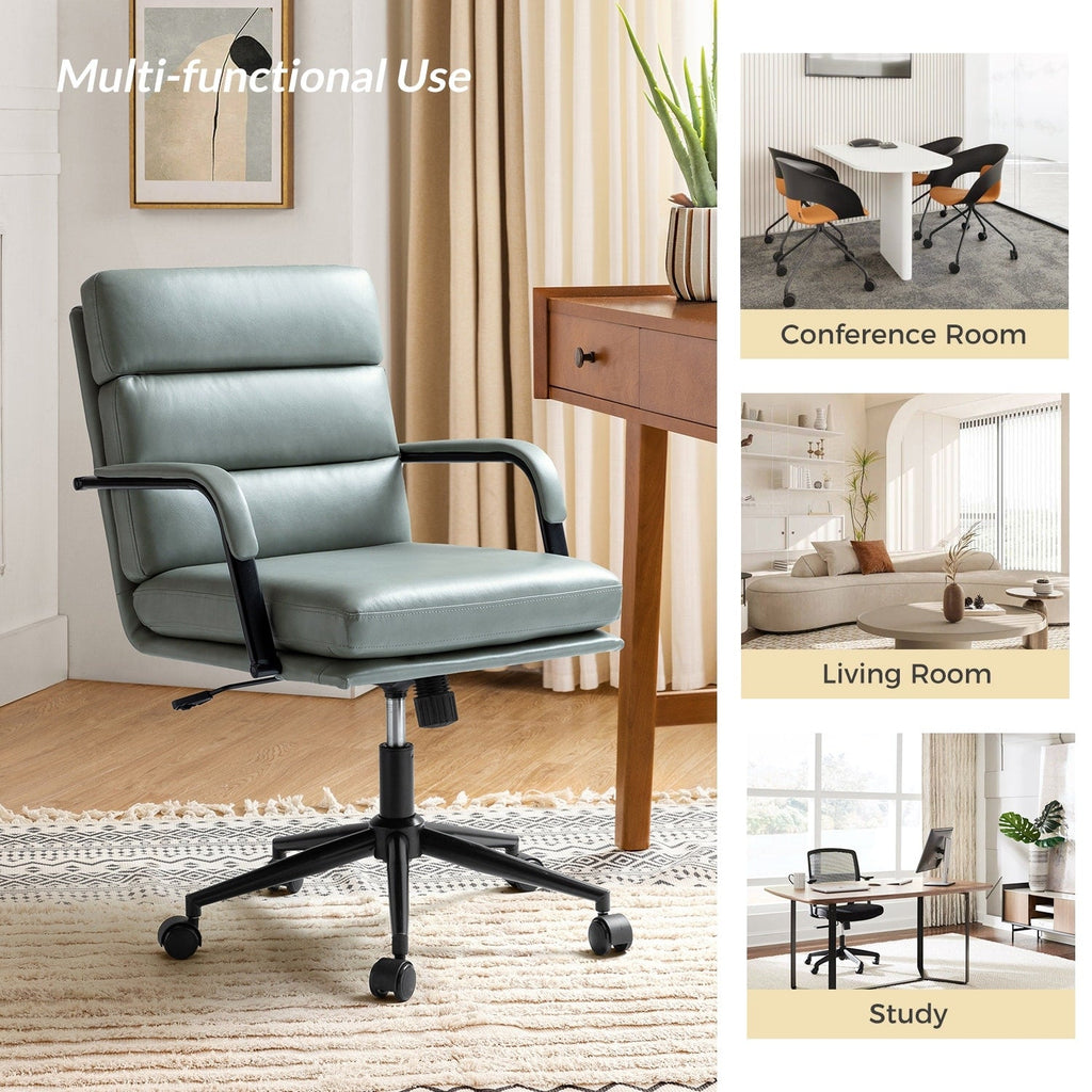 Joseph Modern Task Faux Leather Chair with Tilt Lock and Center Tilt by HULALA HOME