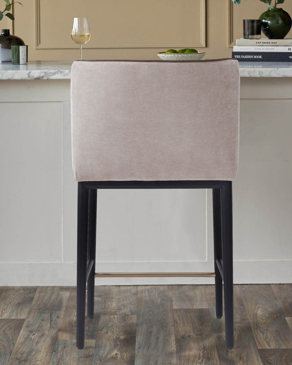 Julep champagne fabric bar stool