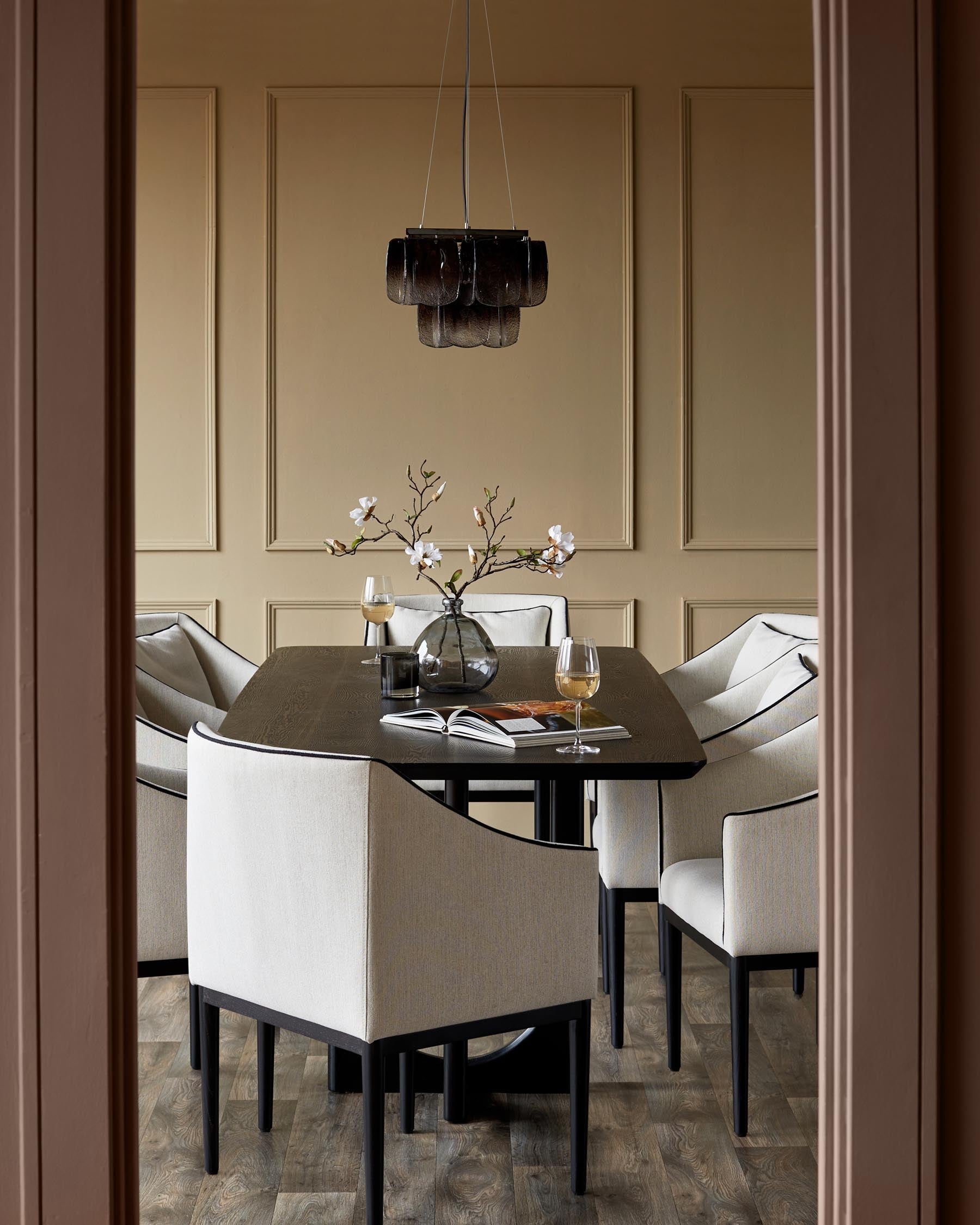 Julep ivory dual tone fabric dining chair