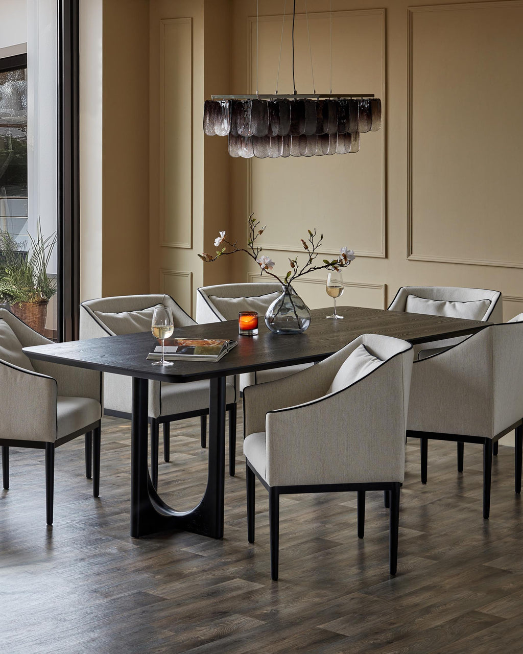 Julep ivory dual tone fabric dining chair