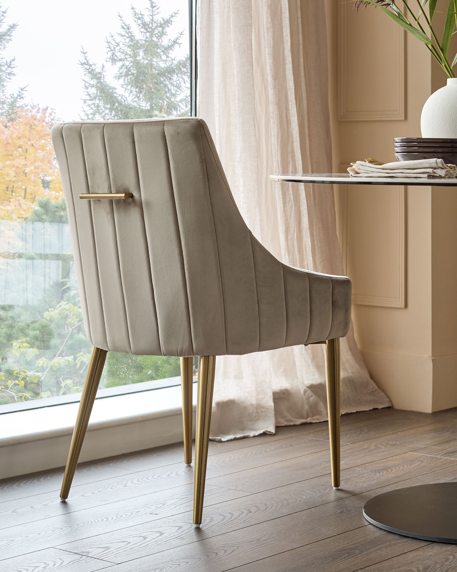 Juliana Champagne Velvet With Brushed Brass Dining Chair