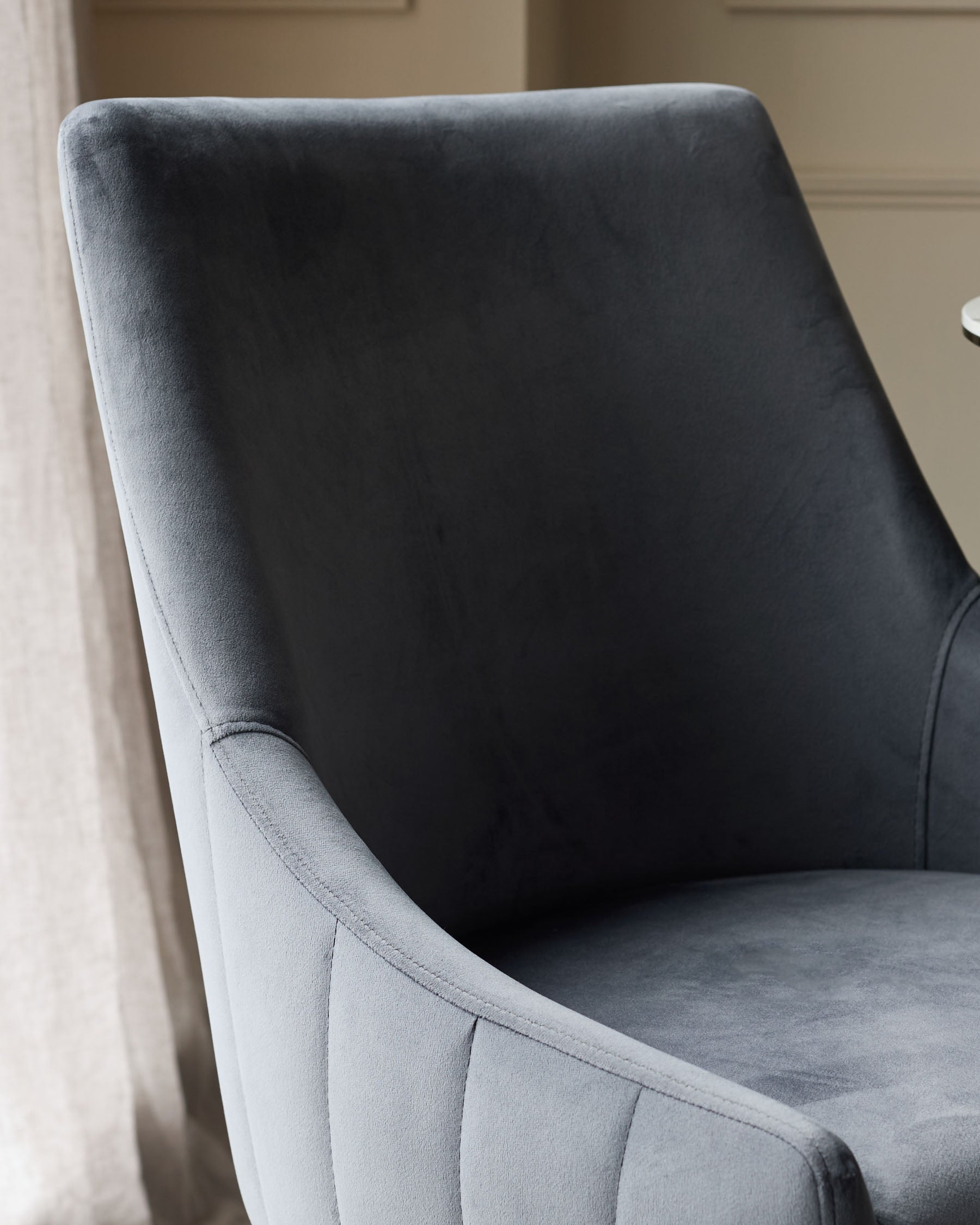 Juliana Dark Grey Velvet With Stainless Steel Dining Chair