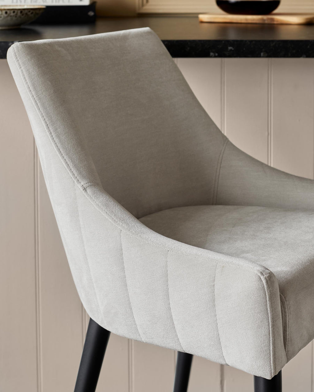 Juliana natural grey fabric bar stool