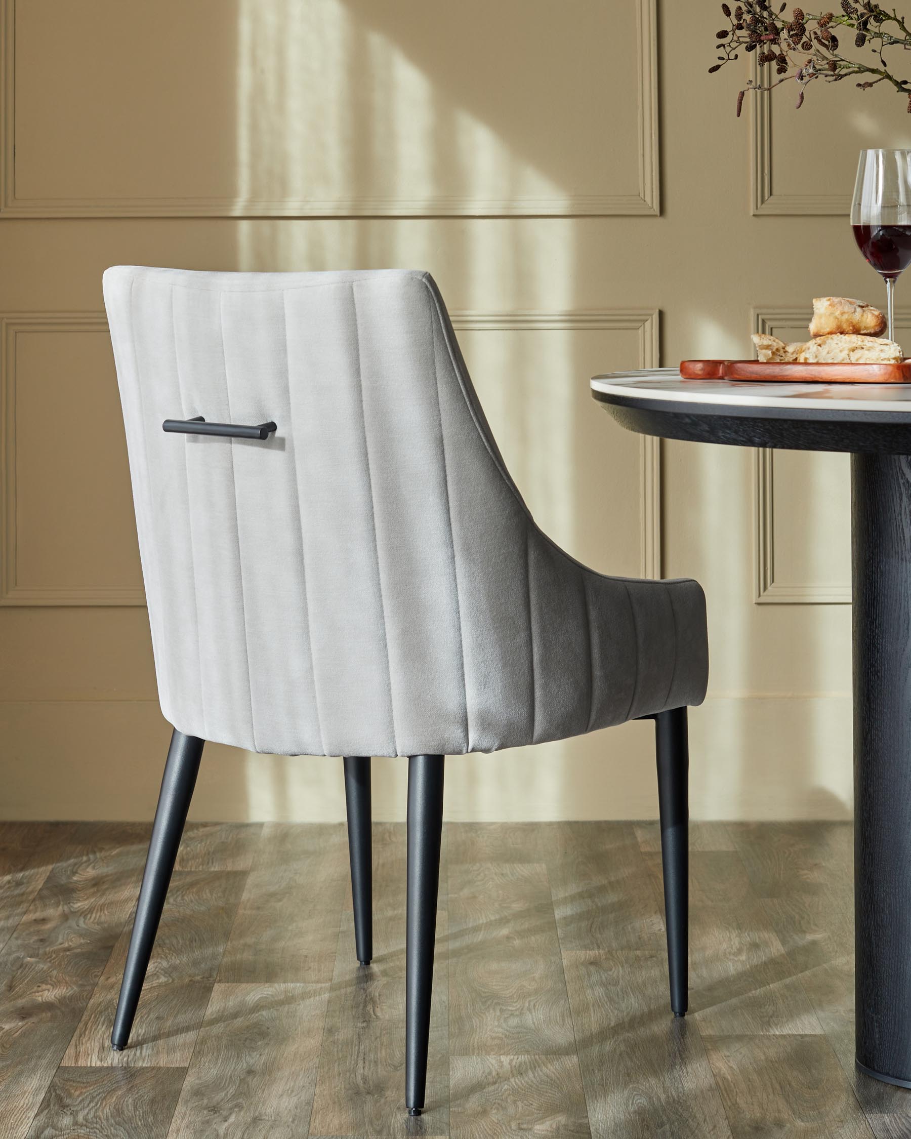 Juliana natural grey fabric dining chair