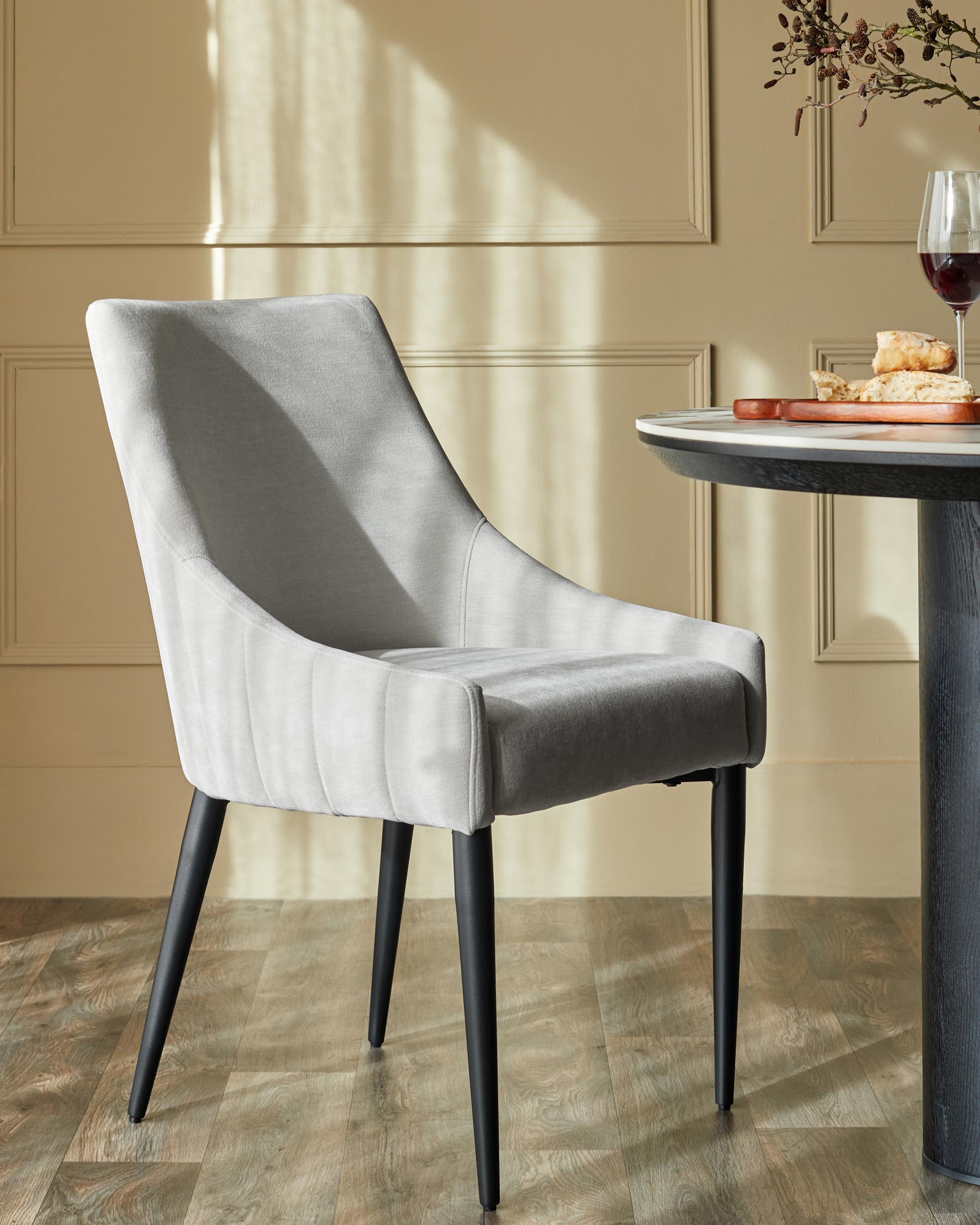 Juliana natural grey fabric dining chair