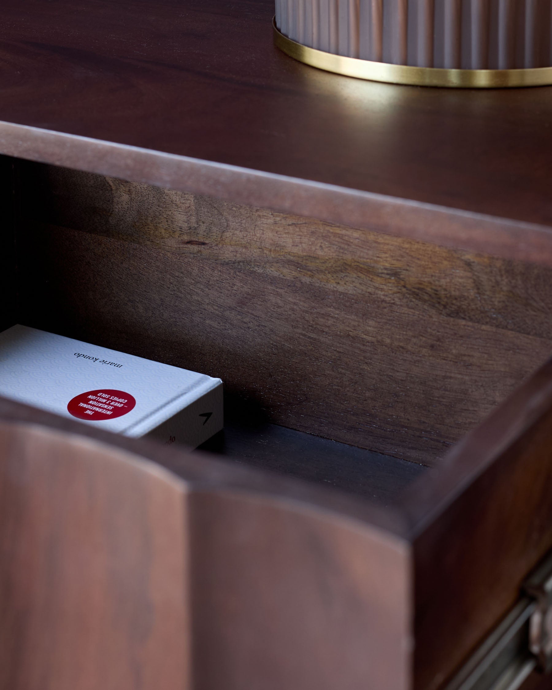 Juniper dark wood bedside table