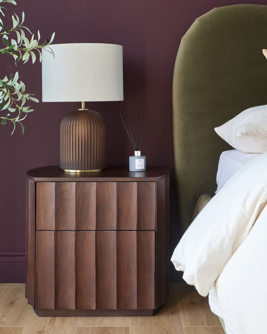 Juniper dark wood bedside table