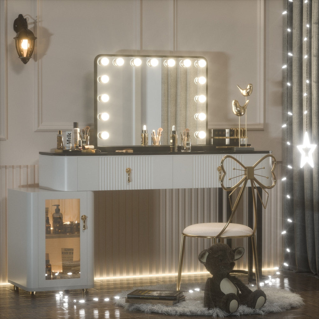 Keonjinn LED Makeup Hollywood Vanity Mirror with 15/18 LED Lights