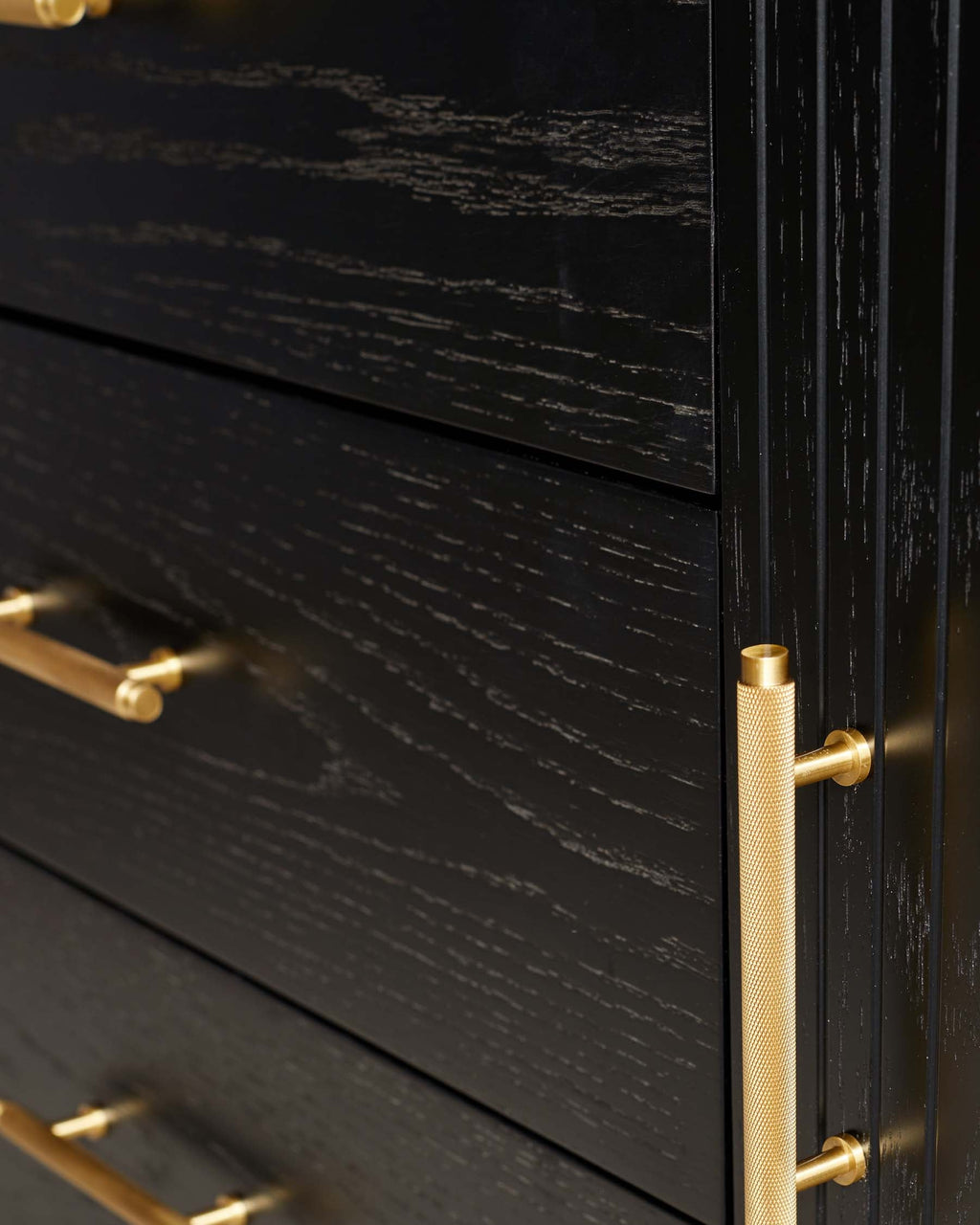 Kai Large Sideboard Black Oak with Brass