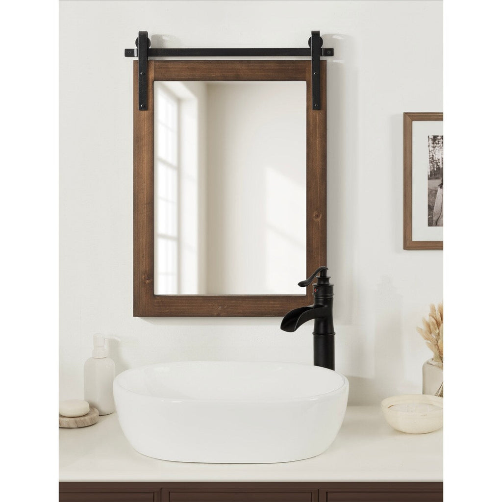 Kate and Laurel Cates Rustic Rectangular Wall Mirror