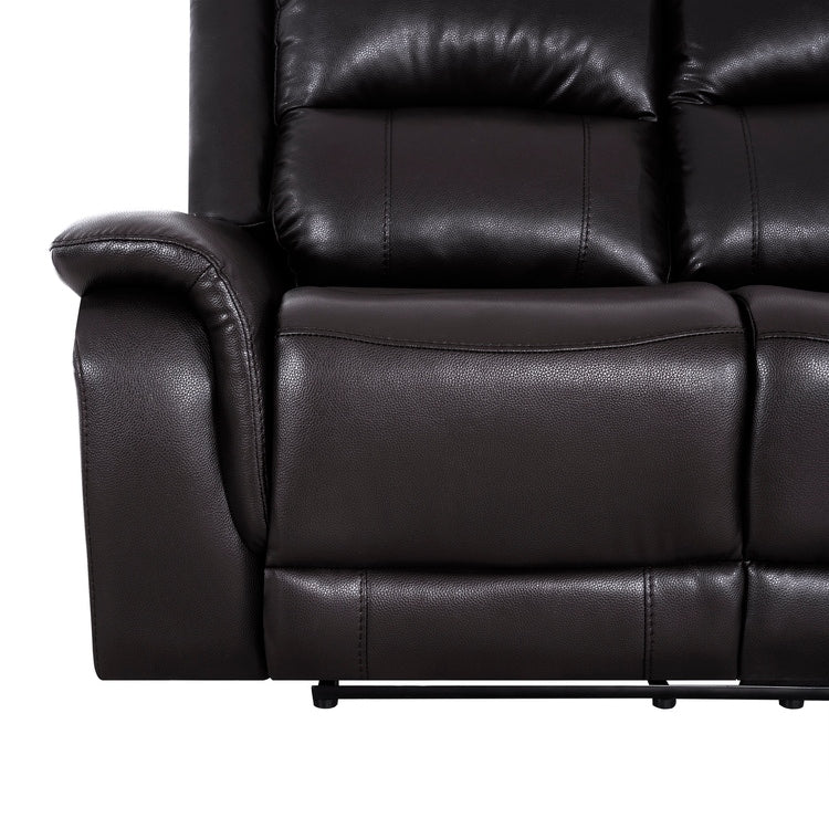 Leather Manual Recliner Sofa Collection for Living Room Leather Reclining Furniture for Home Office Living Room