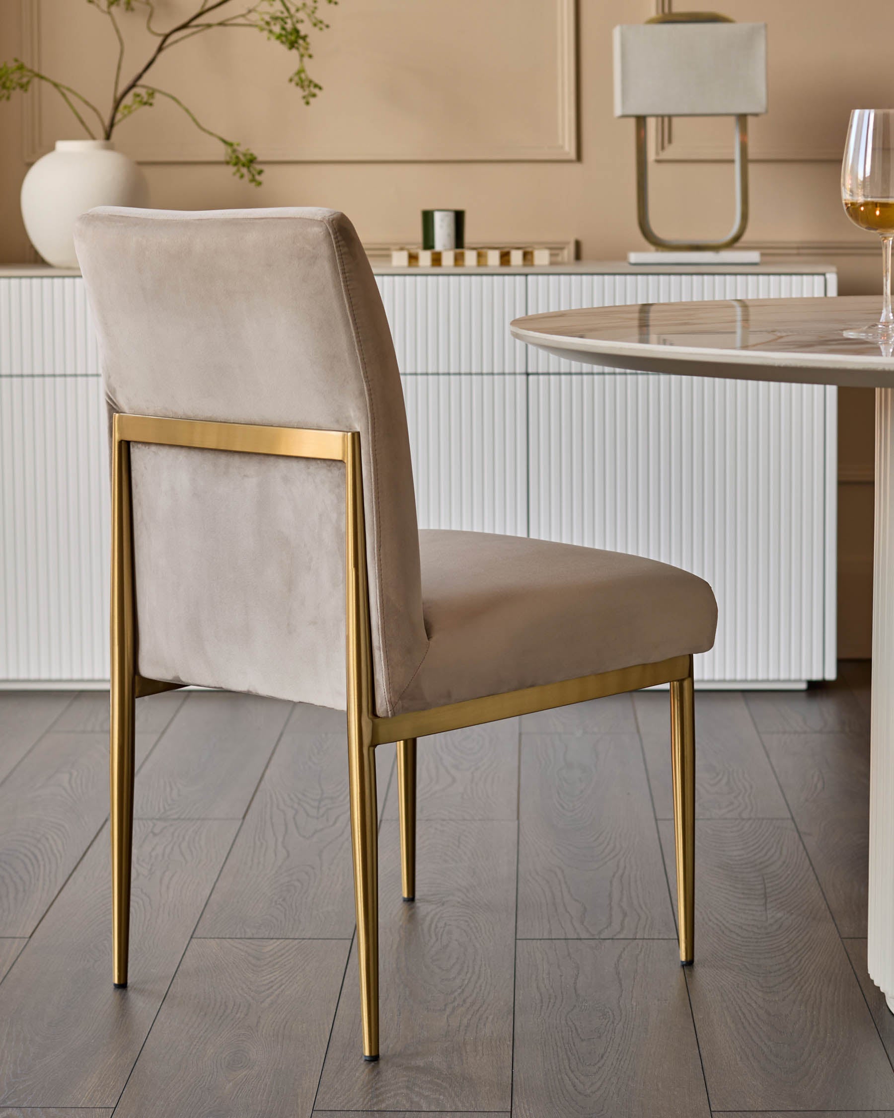 Keira Champagne Velvet Dining Chair