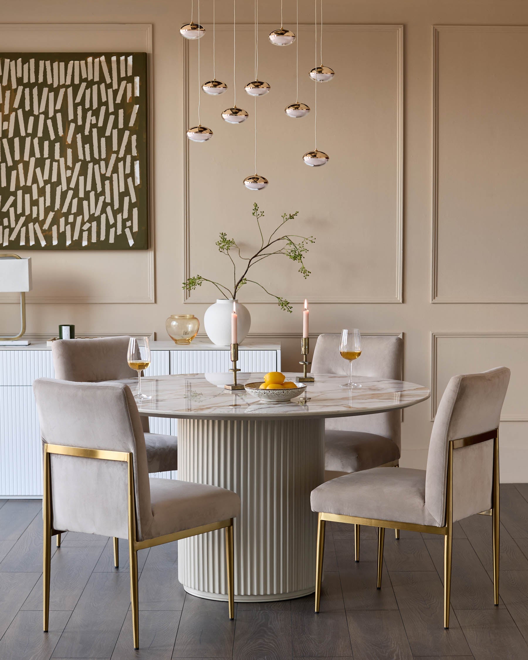 Keira Champagne Velvet Dining Chair
