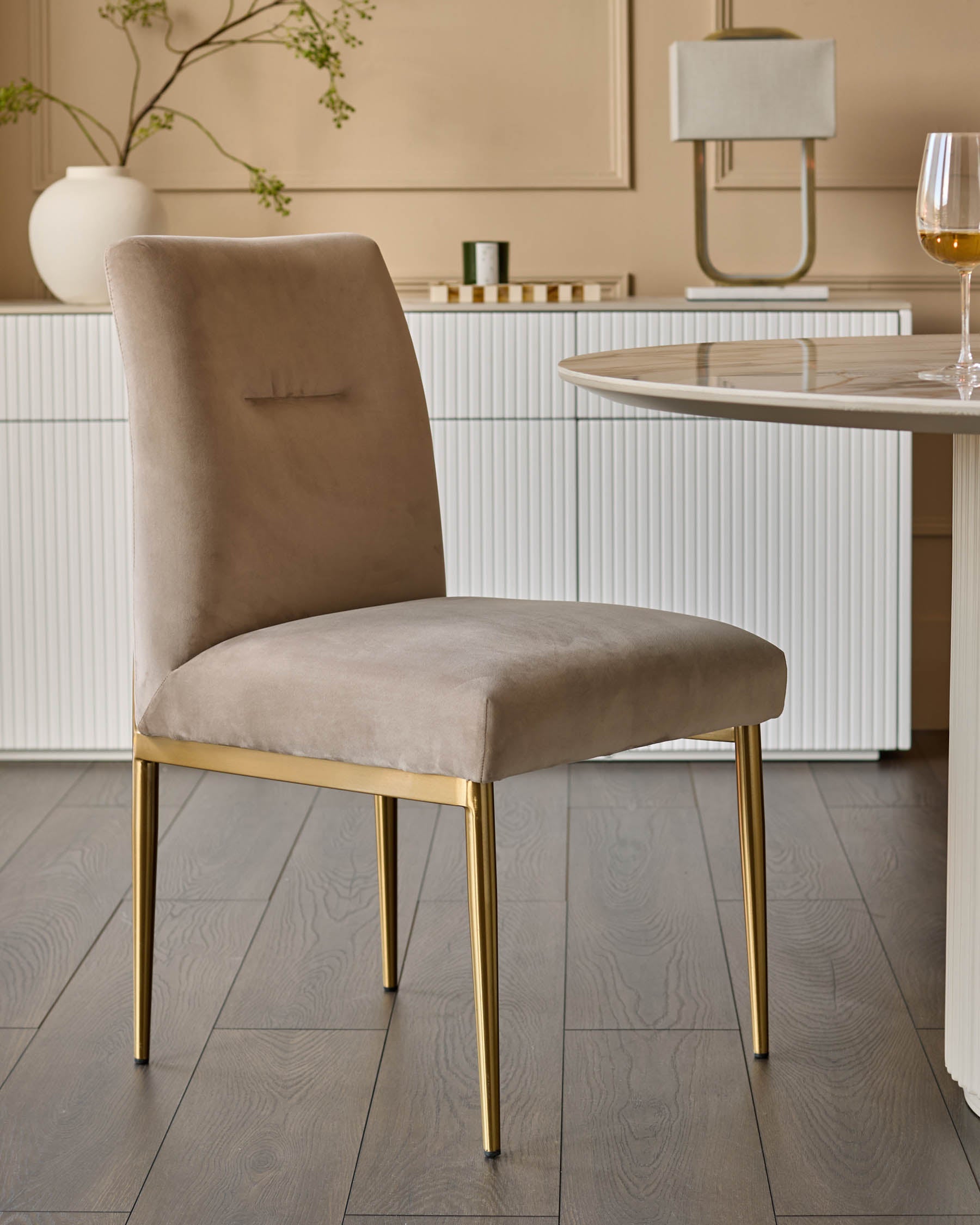 Keira Champagne Velvet Dining Chair