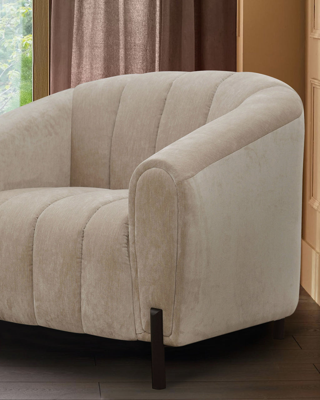 Kendra natural fabric armchair