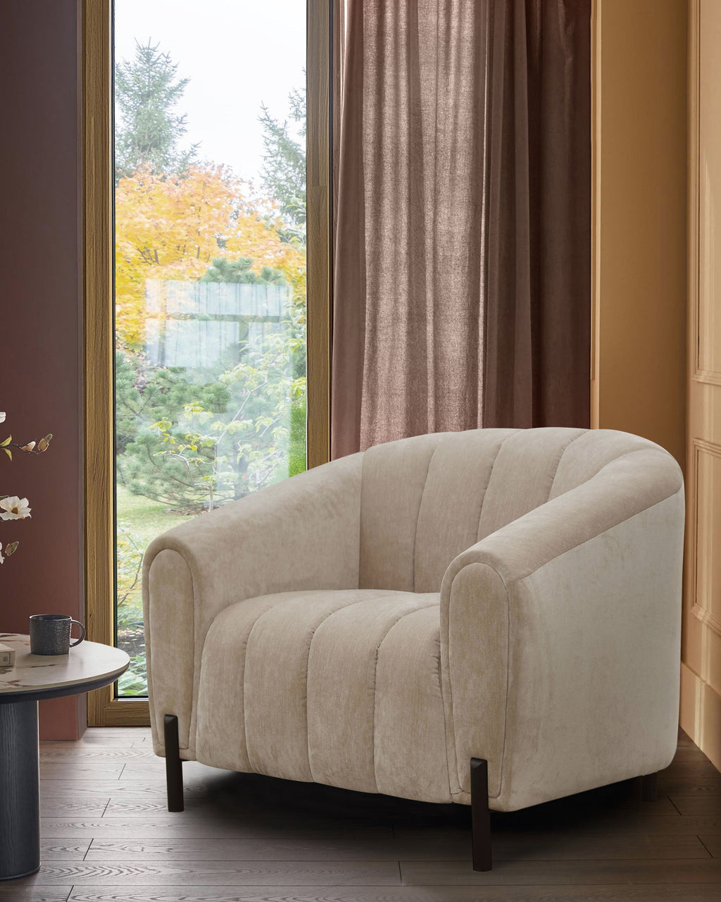 Kendra natural fabric armchair