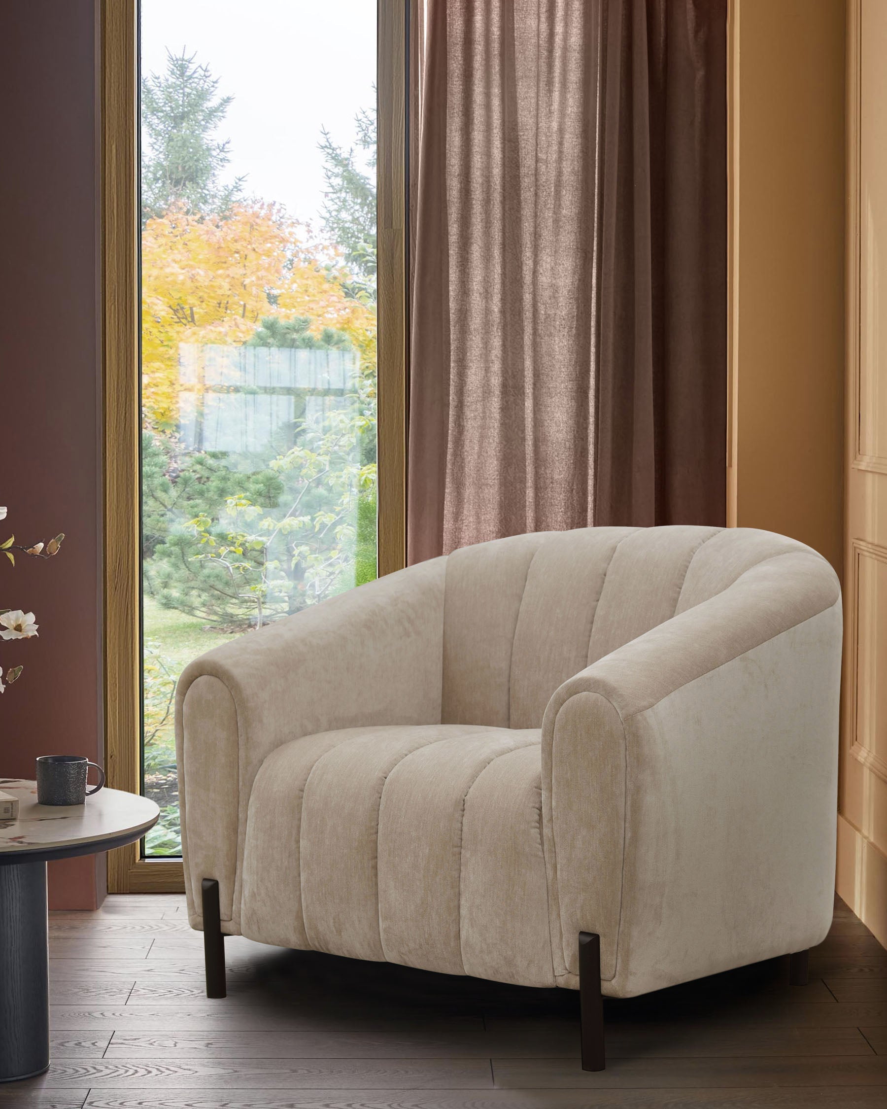 Kendra natural fabric armchair