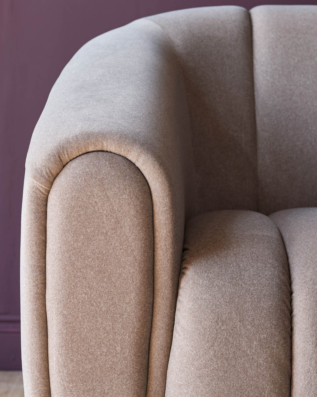 Kendra mocha fabric armchair