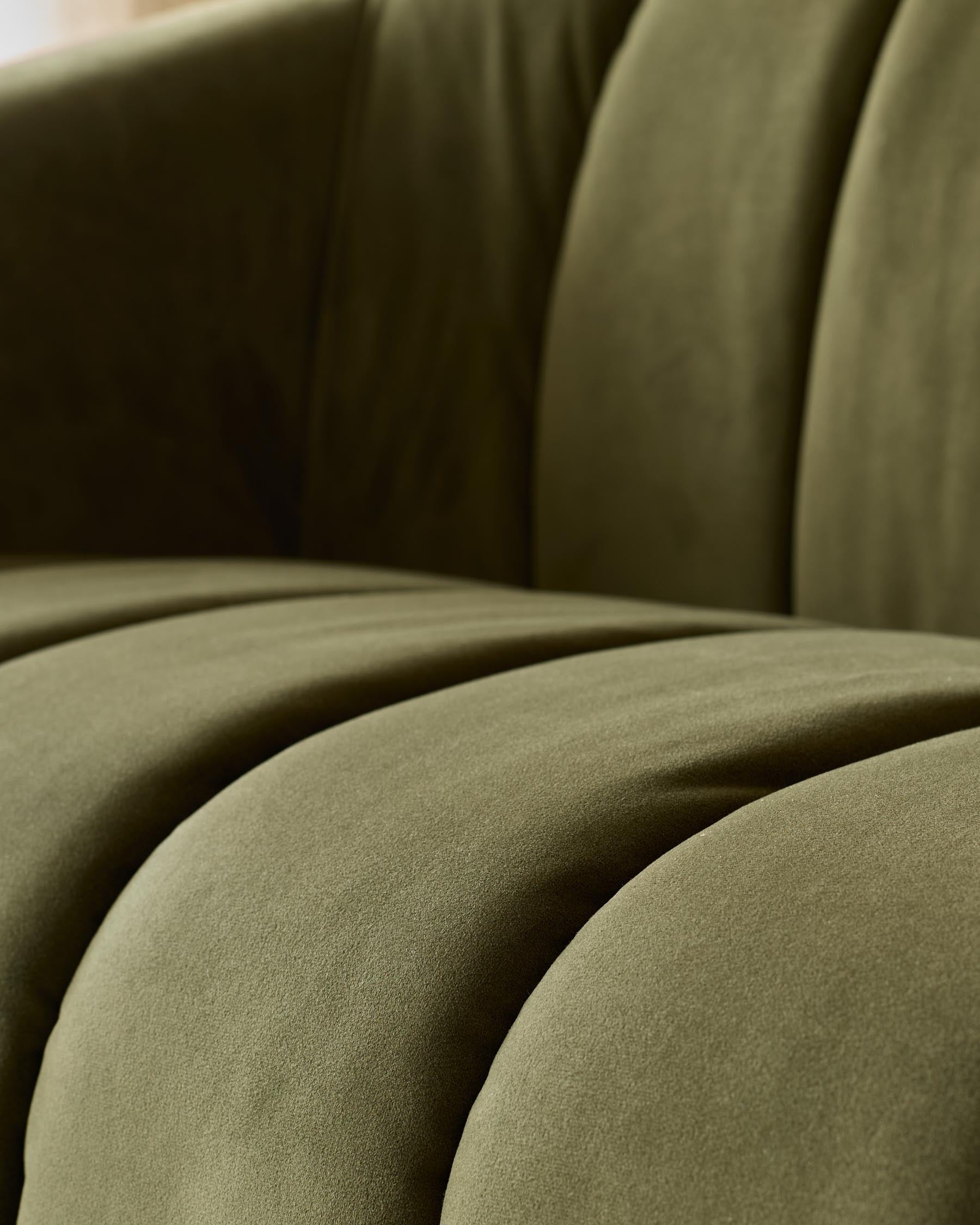 Kendra olive green velvet armchair