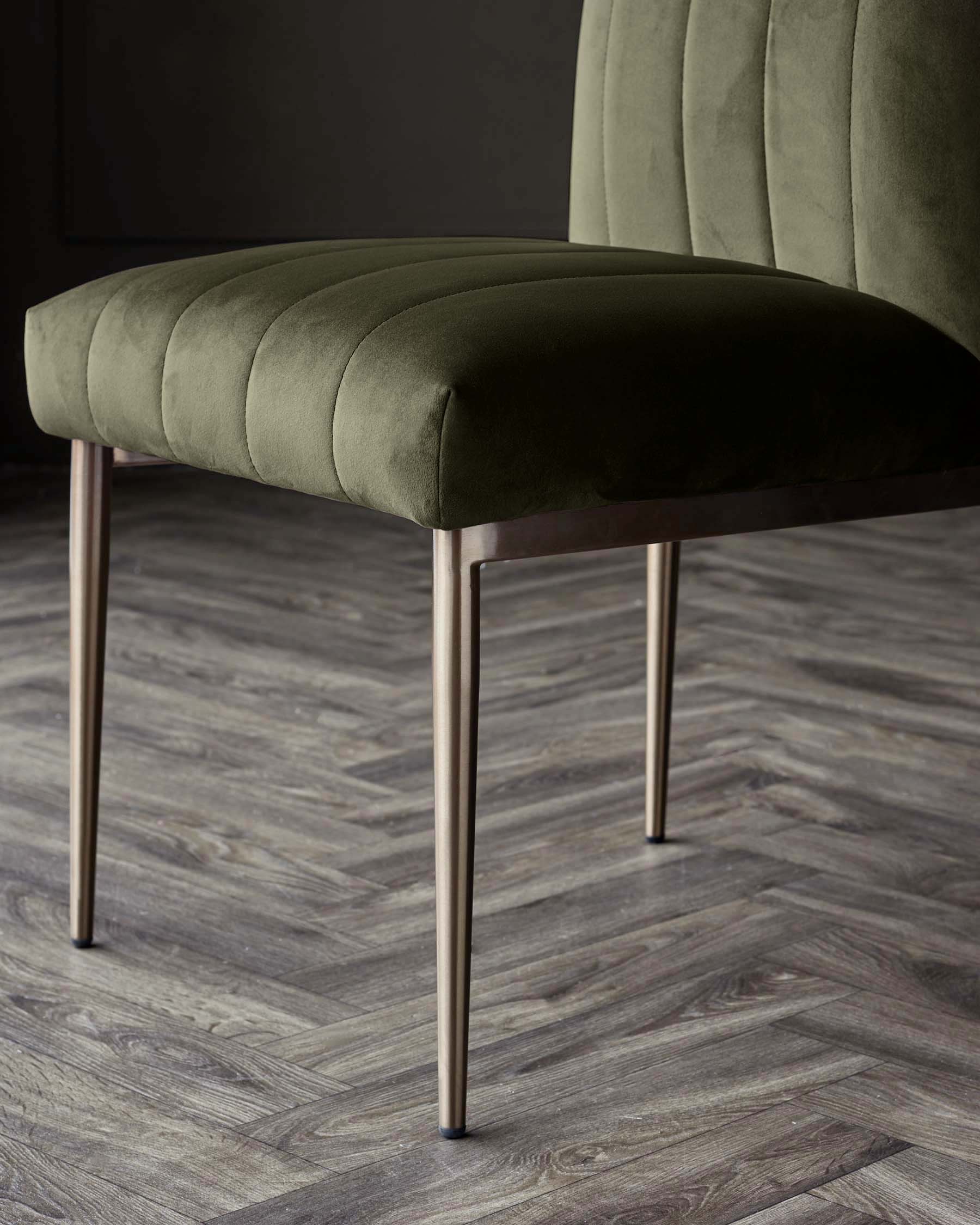 Kendra olive green velvet dining chair