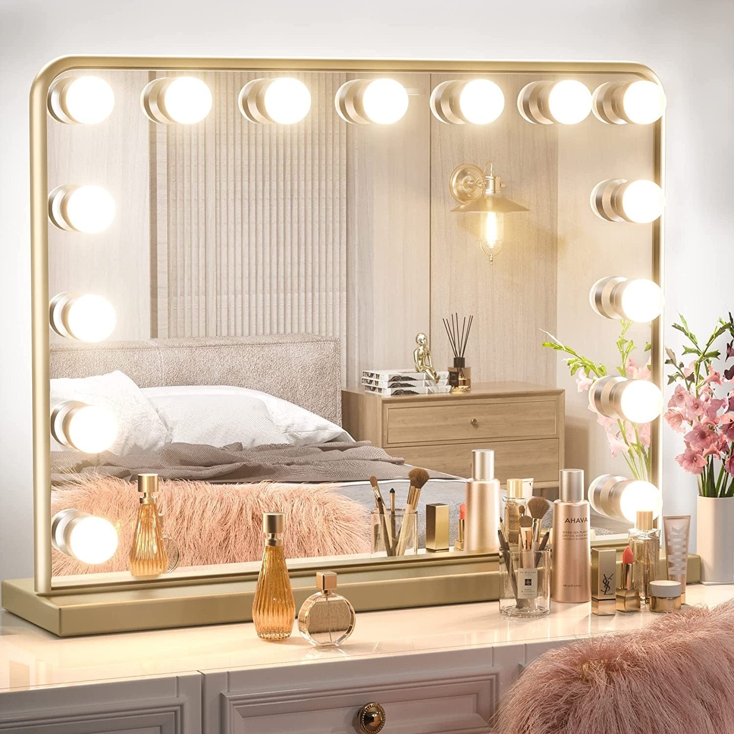 Keonjinn LED Makeup Hollywood Vanity Mirror with 15/18 LED Lights