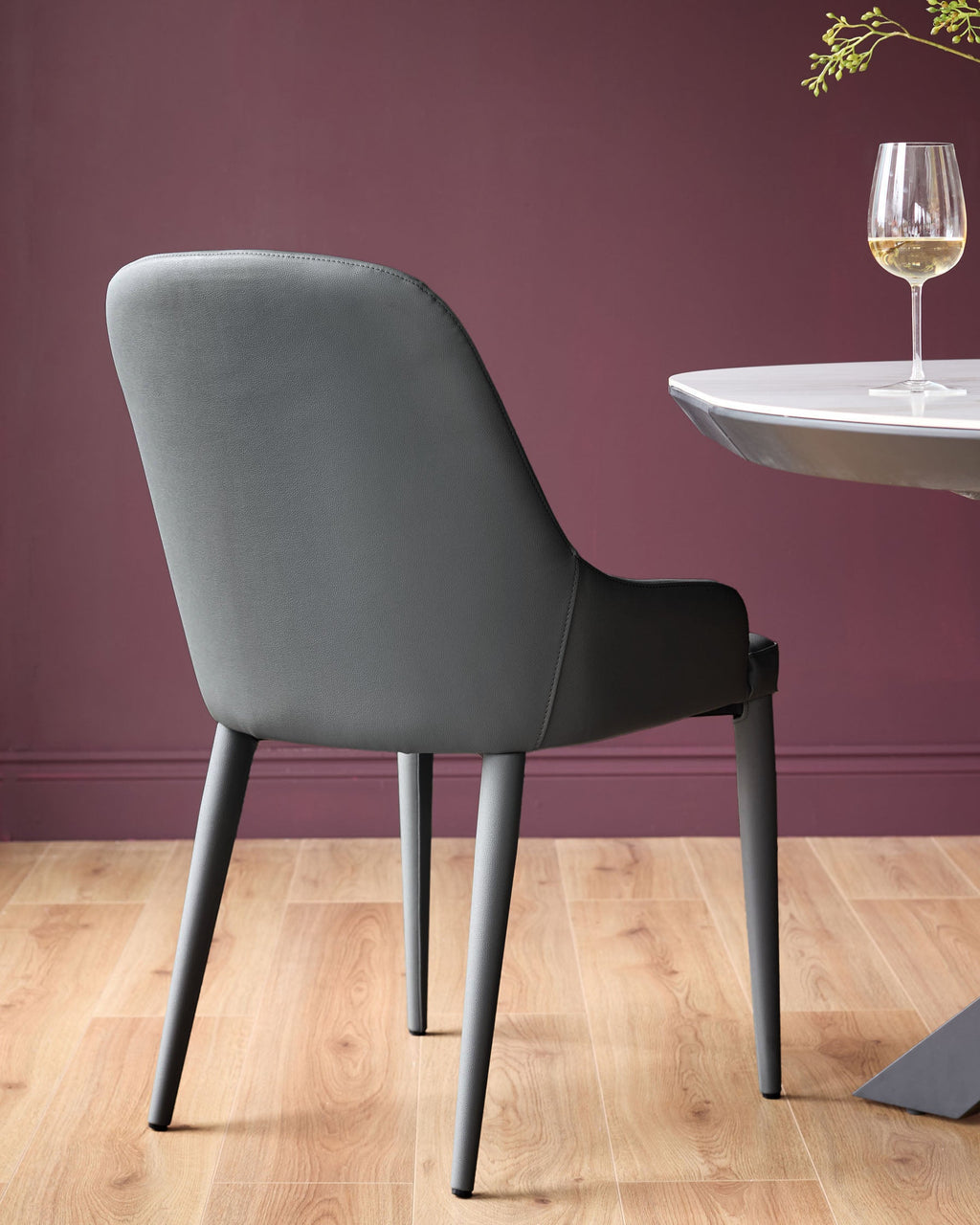 Kyro Dark Grey Faux Leather Dining Chair