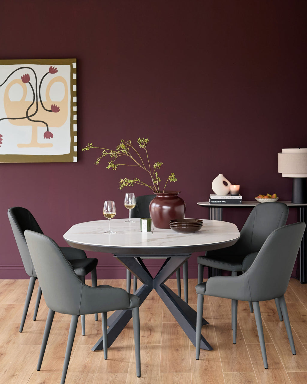 Kyro Dark Grey Faux Leather Dining Chair