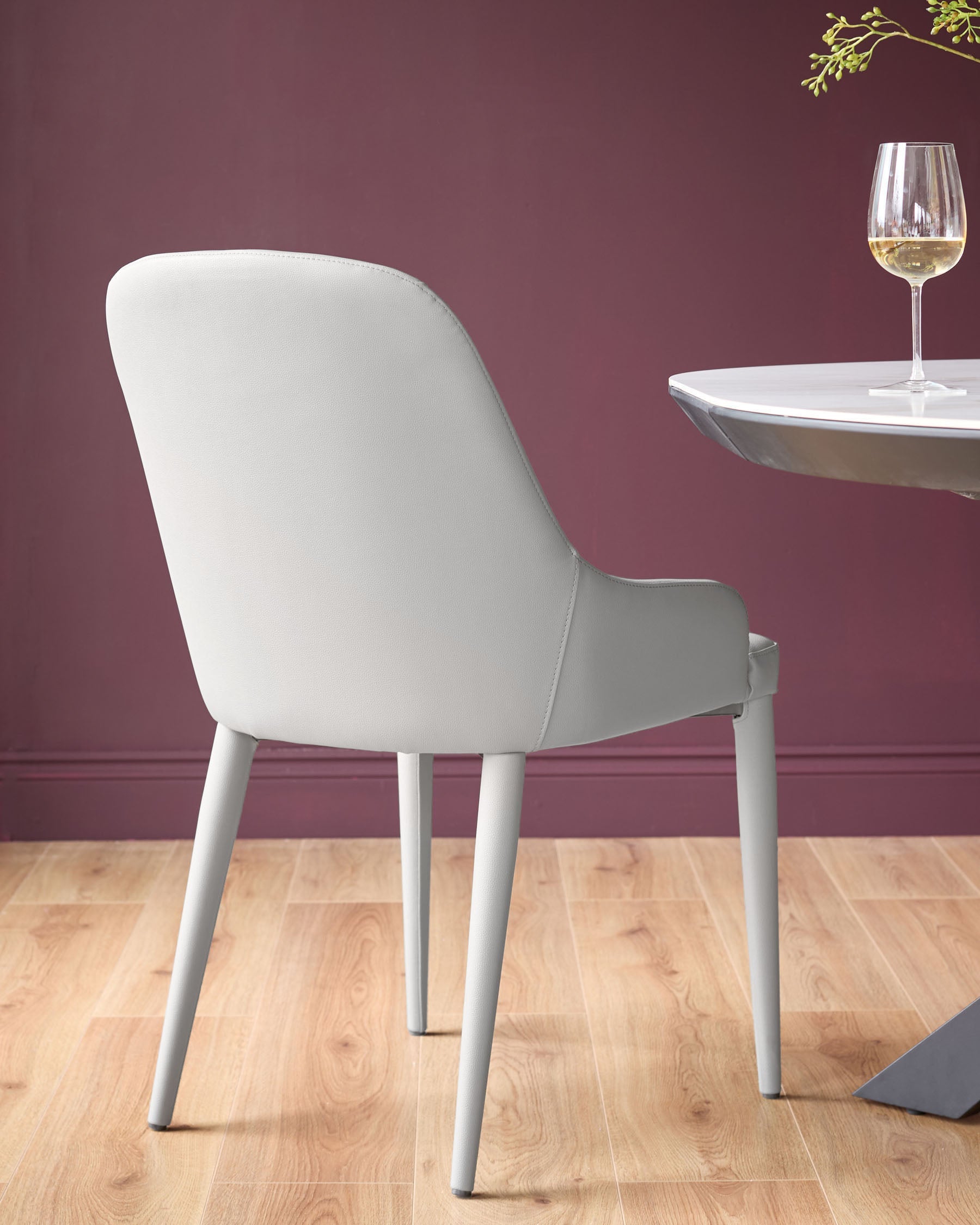 Kyro Light Grey Faux Leather Dining Chair