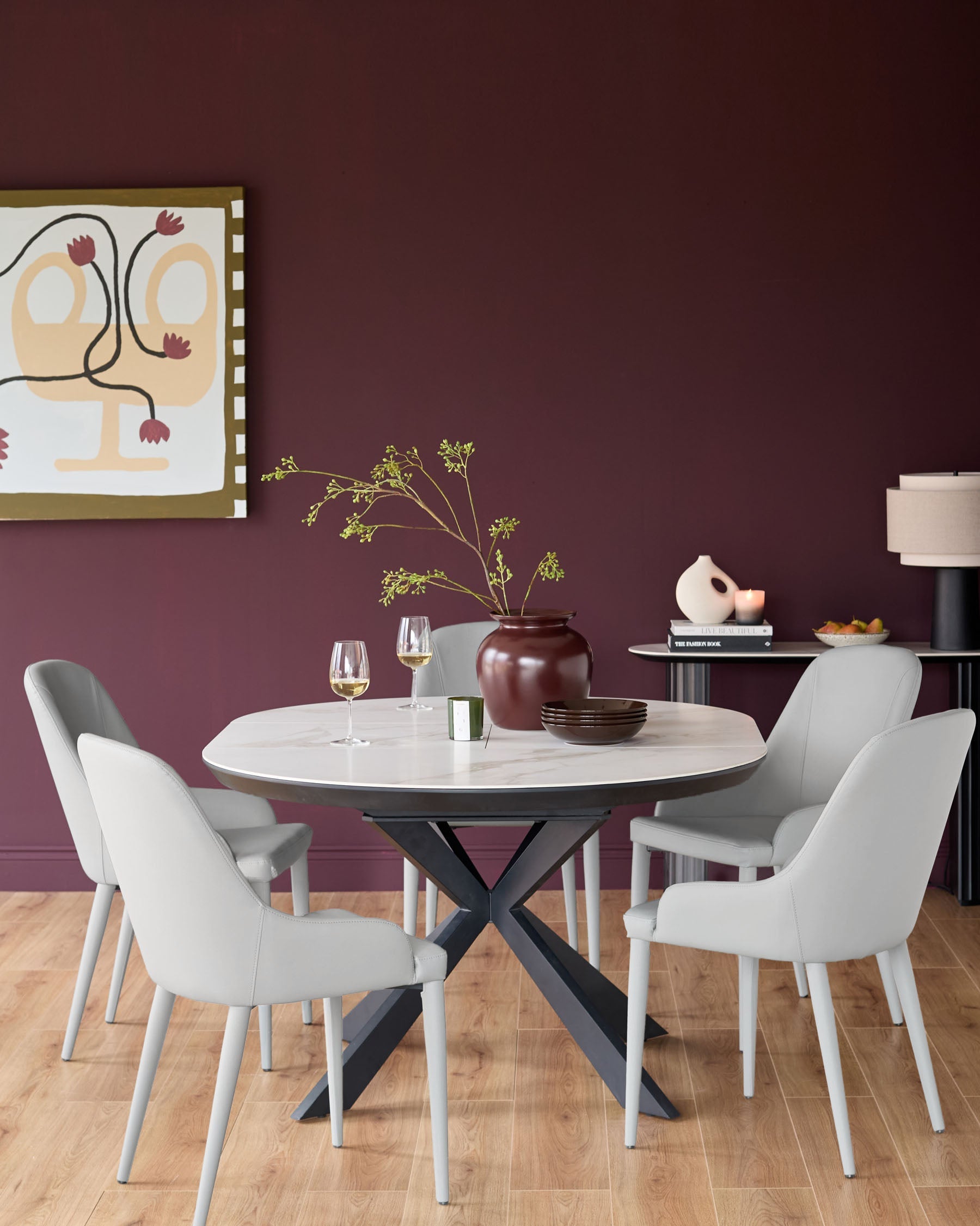 Kyro Light Grey Faux Leather Dining Chair