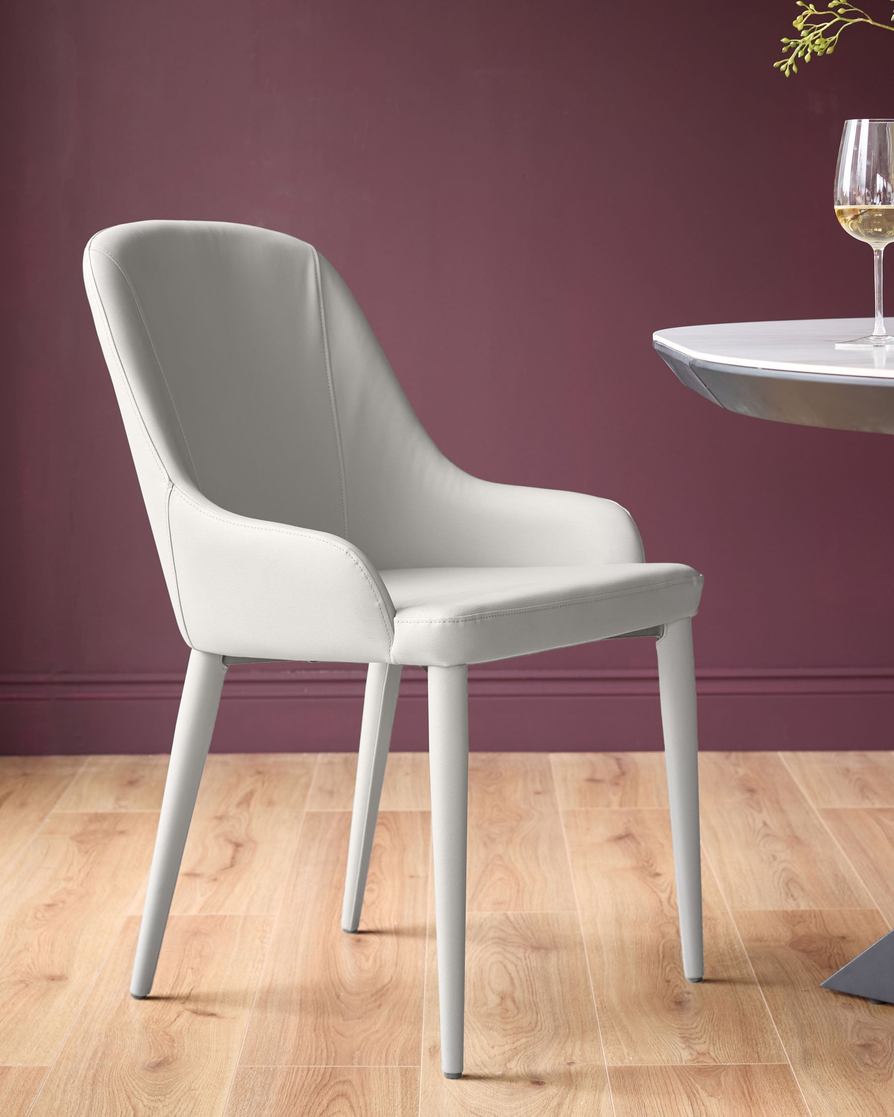 Kyro Light Grey Faux Leather Dining Chair