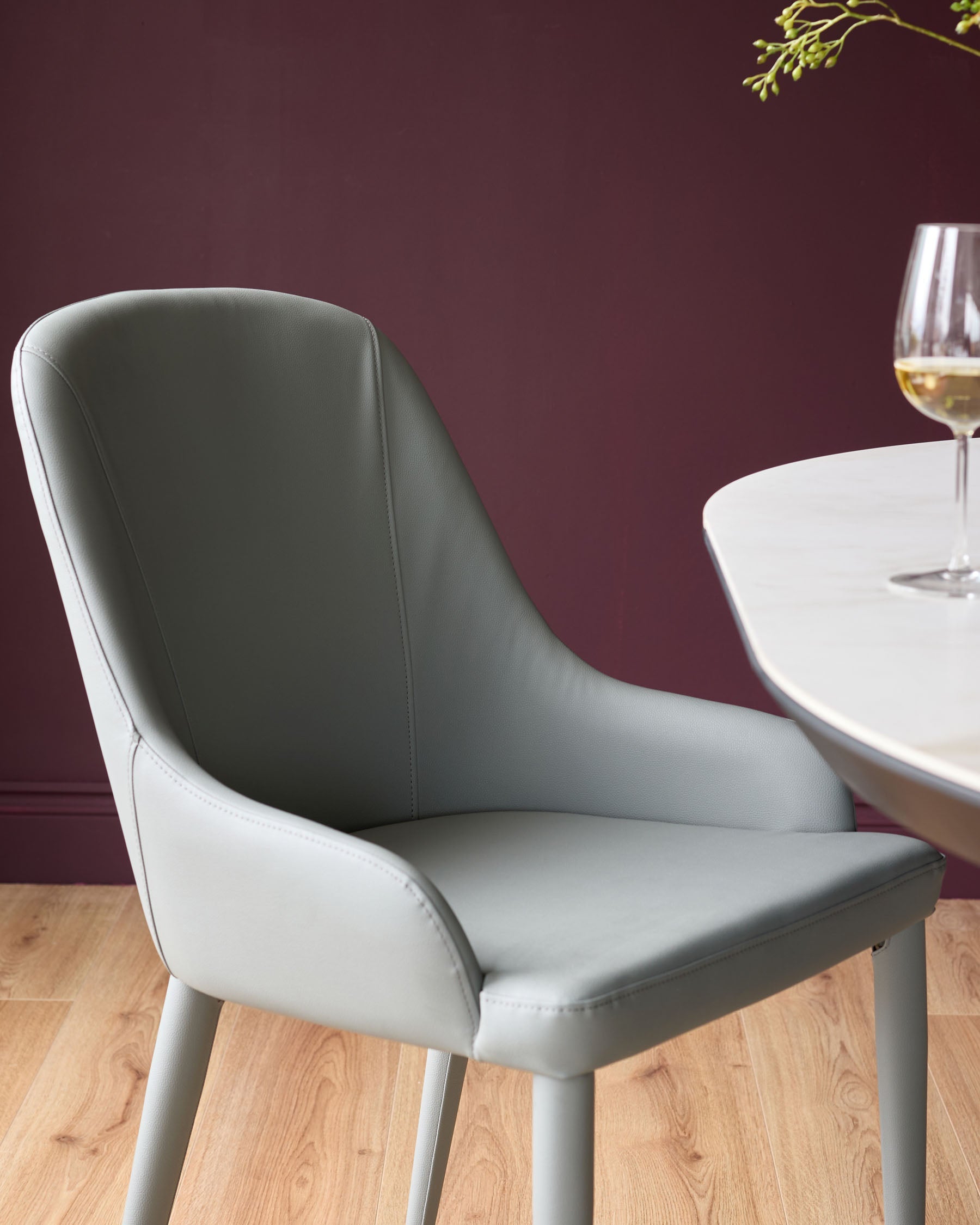 Kyro Mid Grey Faux Leather Dining Chair