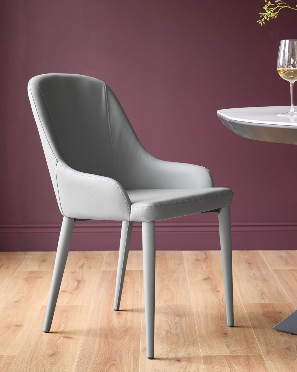 Kyro Mid Grey Faux Leather Dining Chair