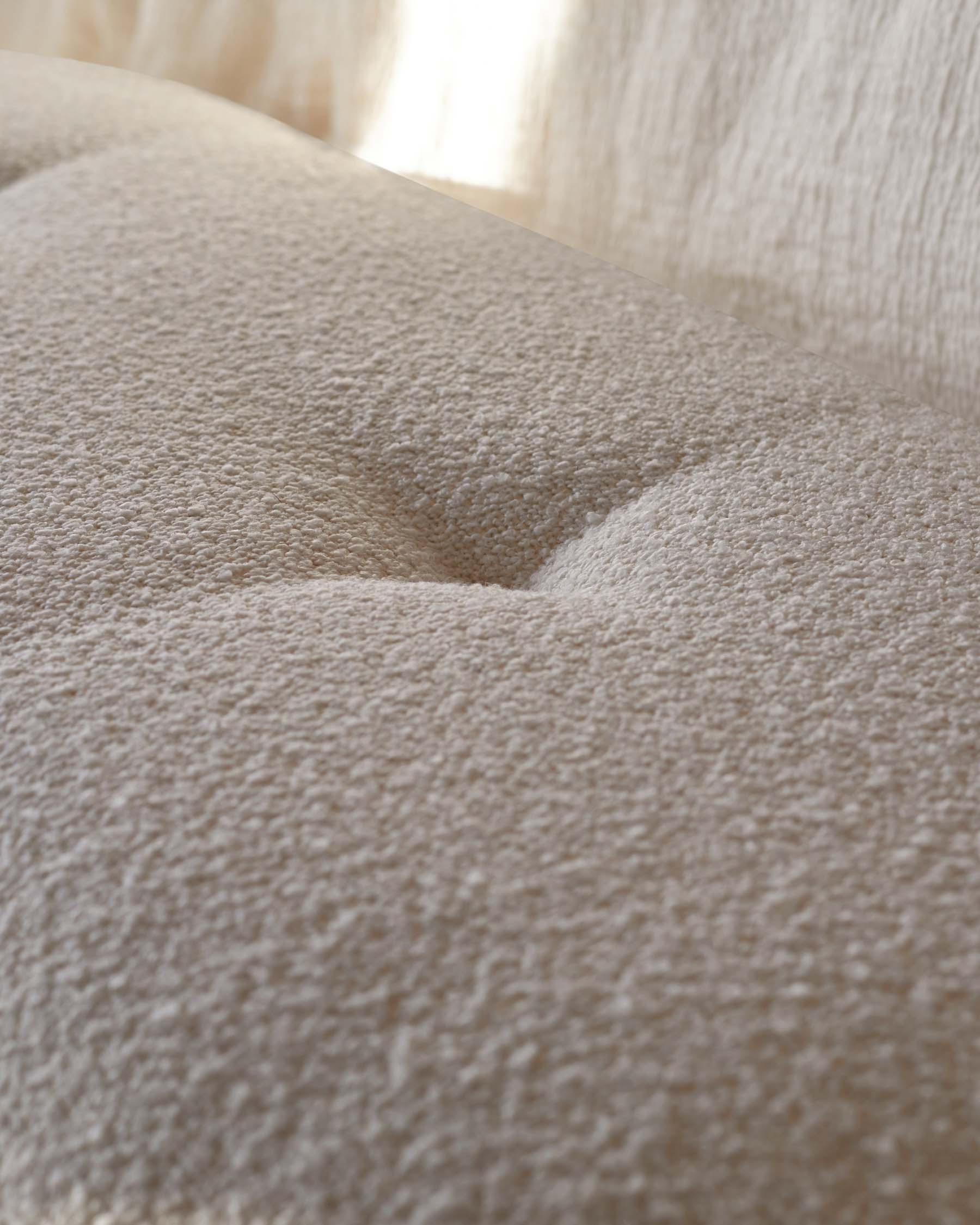 Lani natural boucle storage ottoman bench