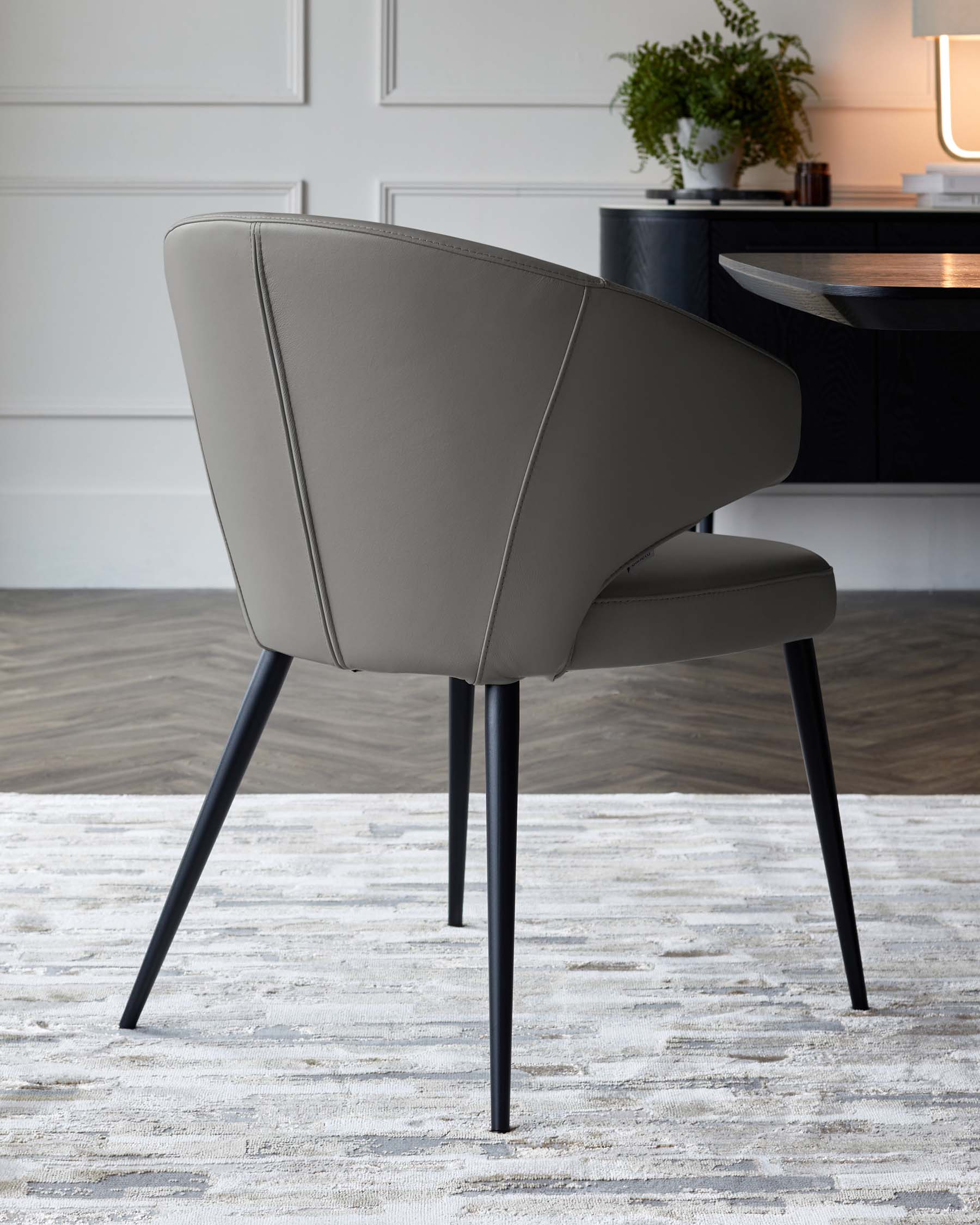 Landon Dark Grey Leather Dining Chair