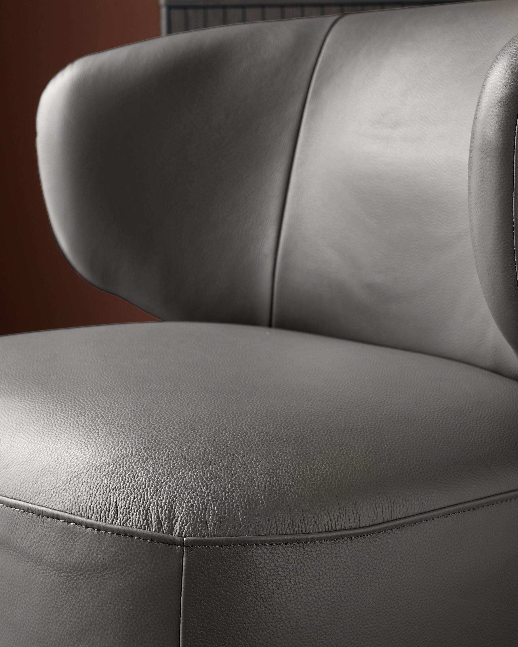 Landon dark grey leather swivel accent chair