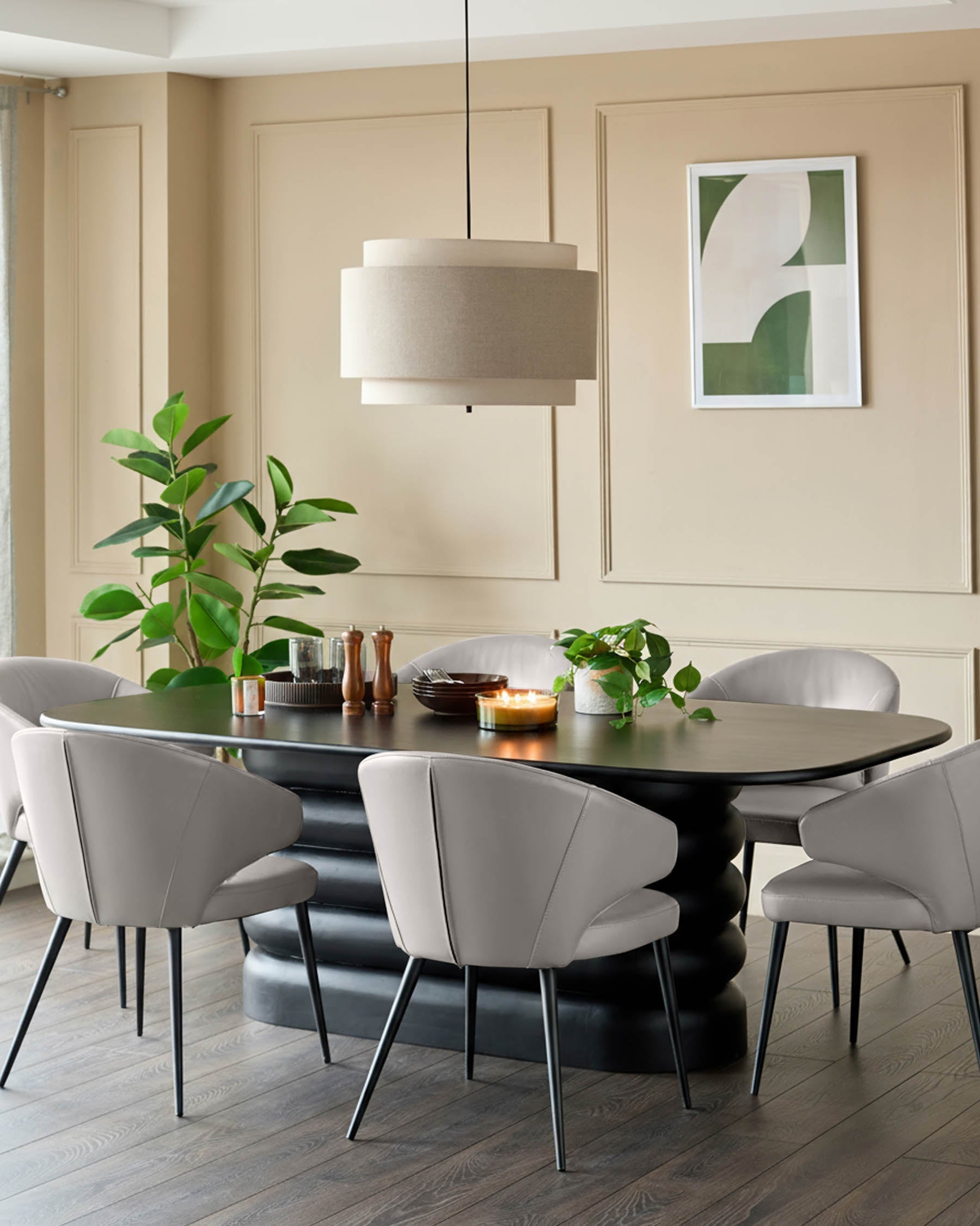 Landon Light Grey Leather Dining Chair