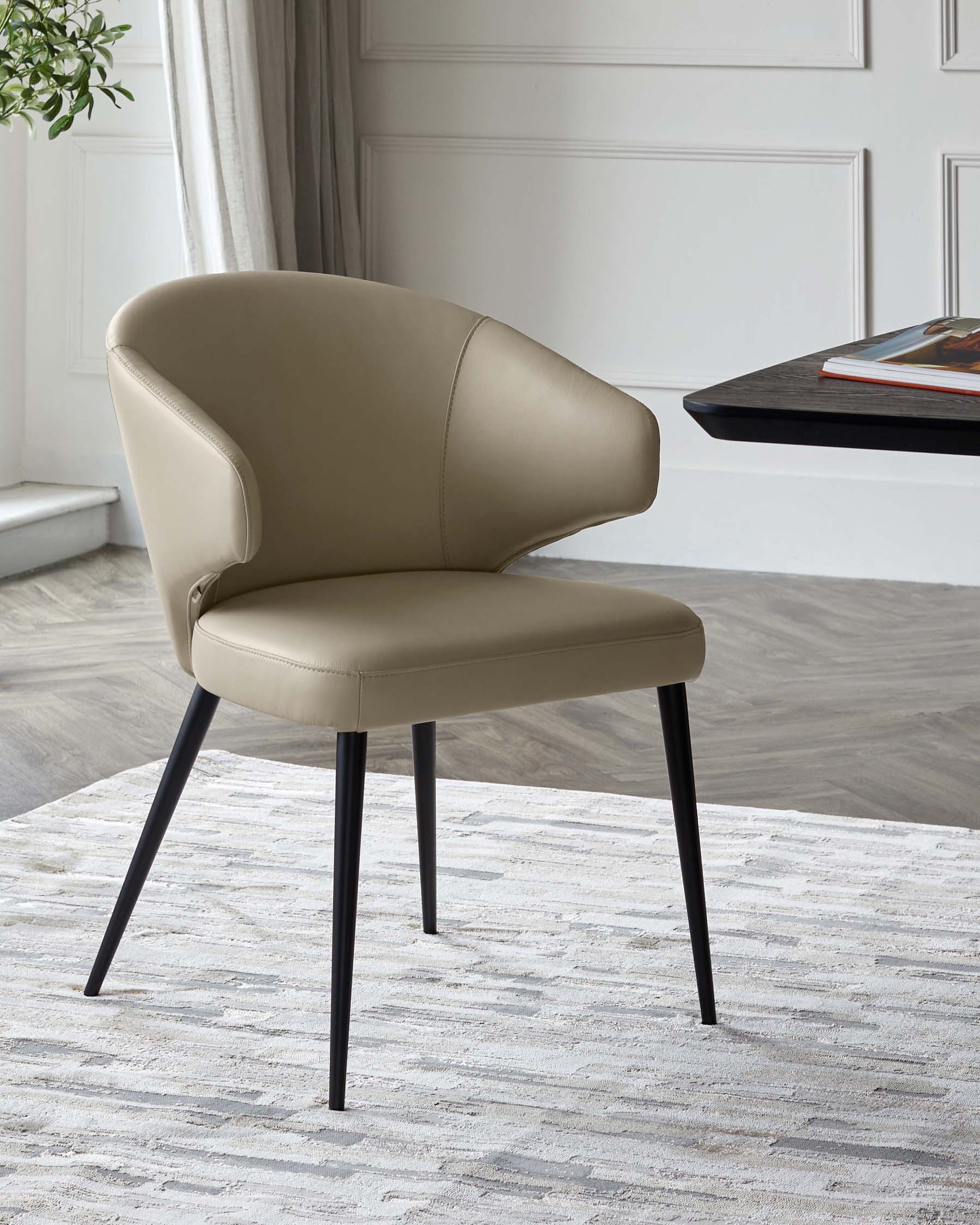 Landon natural leather dining chair