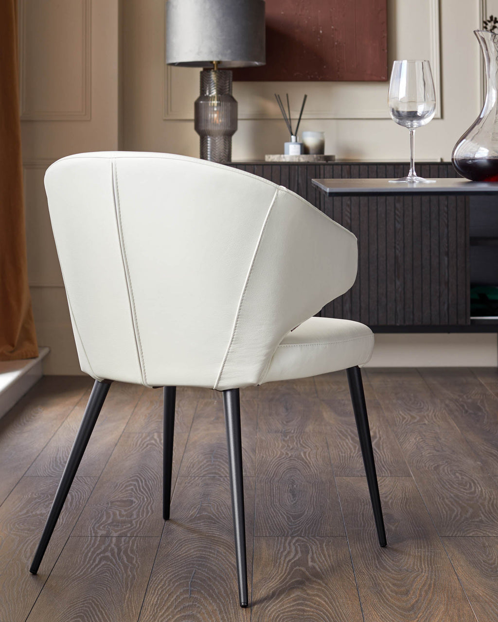 Landon White Leather Dining Chair