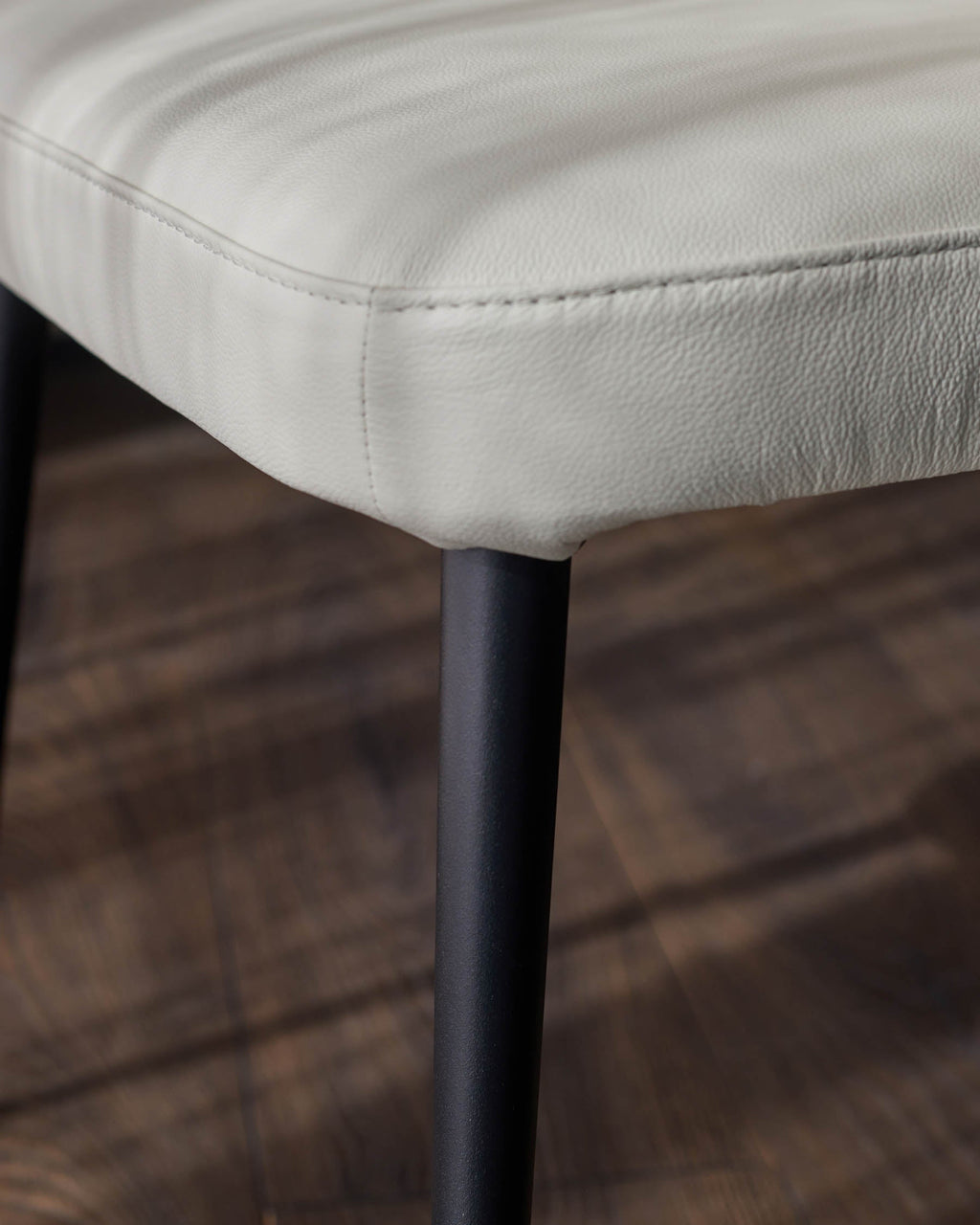 Landon White Leather Dining Chair